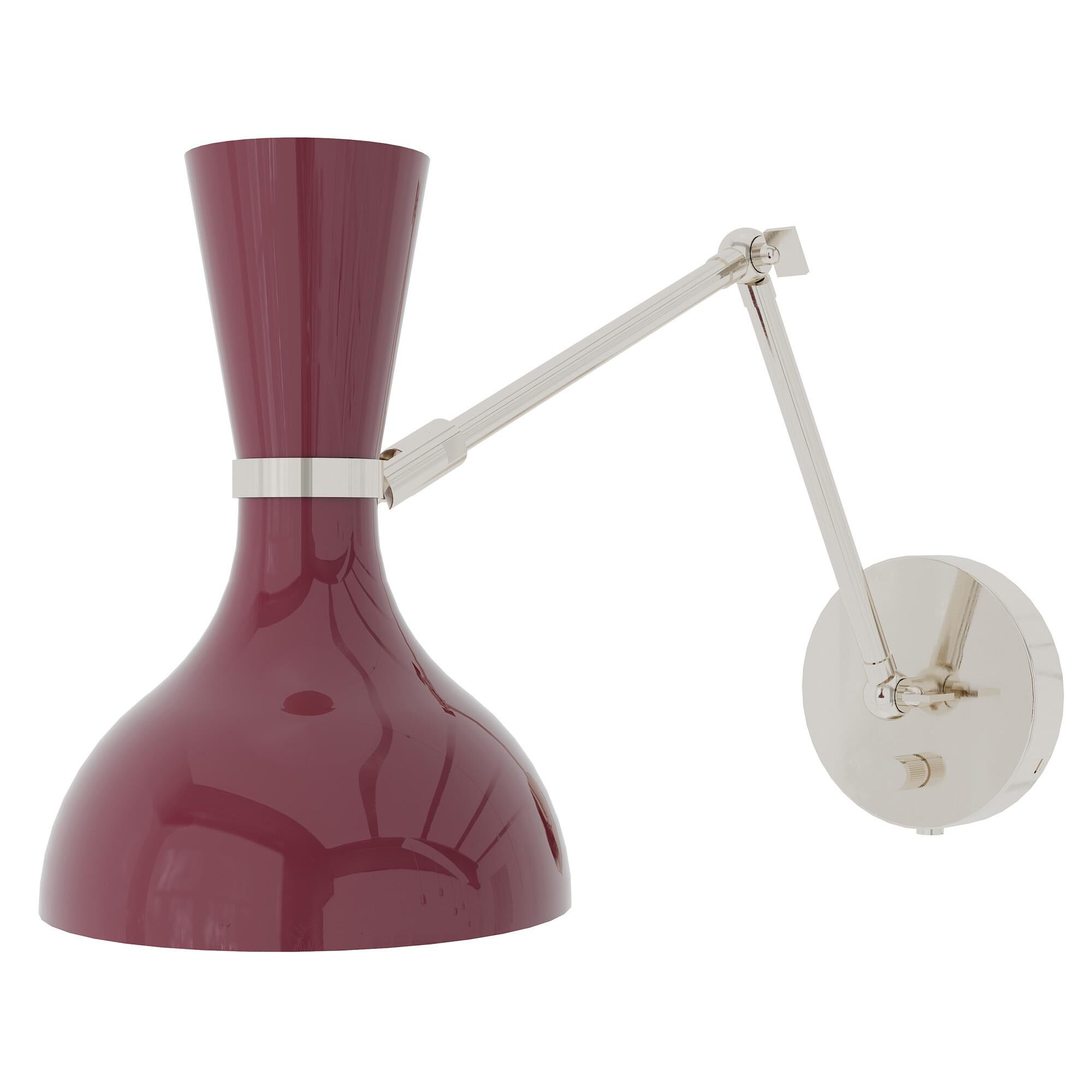 Shown in Polished Nickel finish and Sugar Plum shade