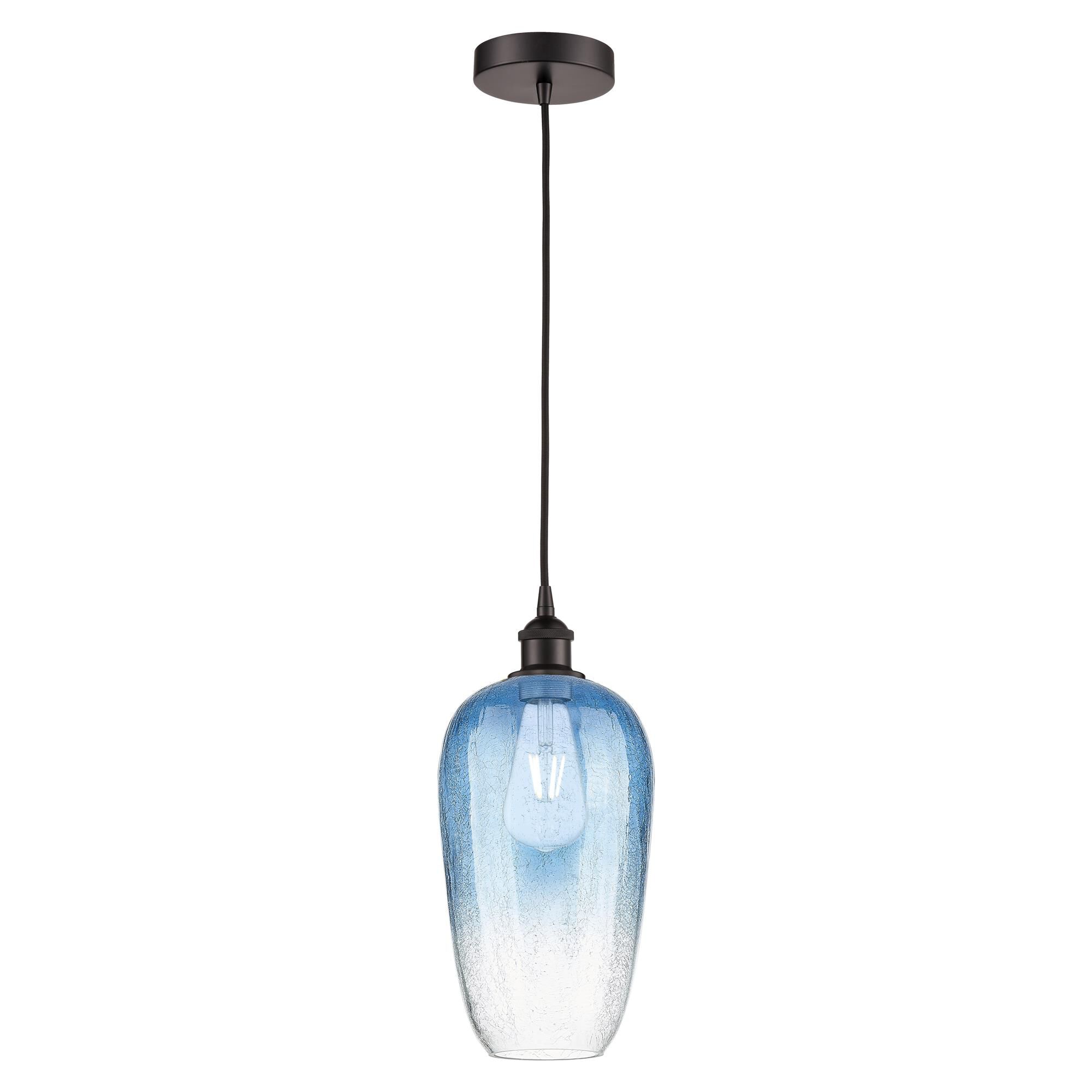 Shown in Oil Rubbed Bronze finish and Sapphire Blue glass