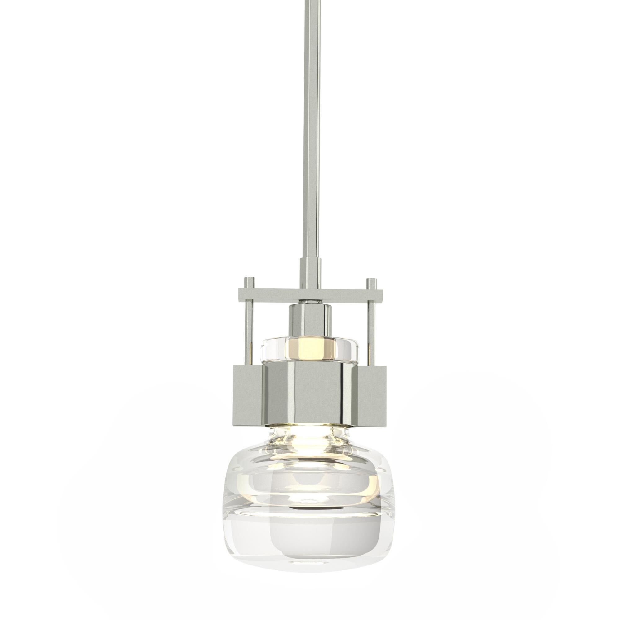 Shown in Sterling finish and Clear glass