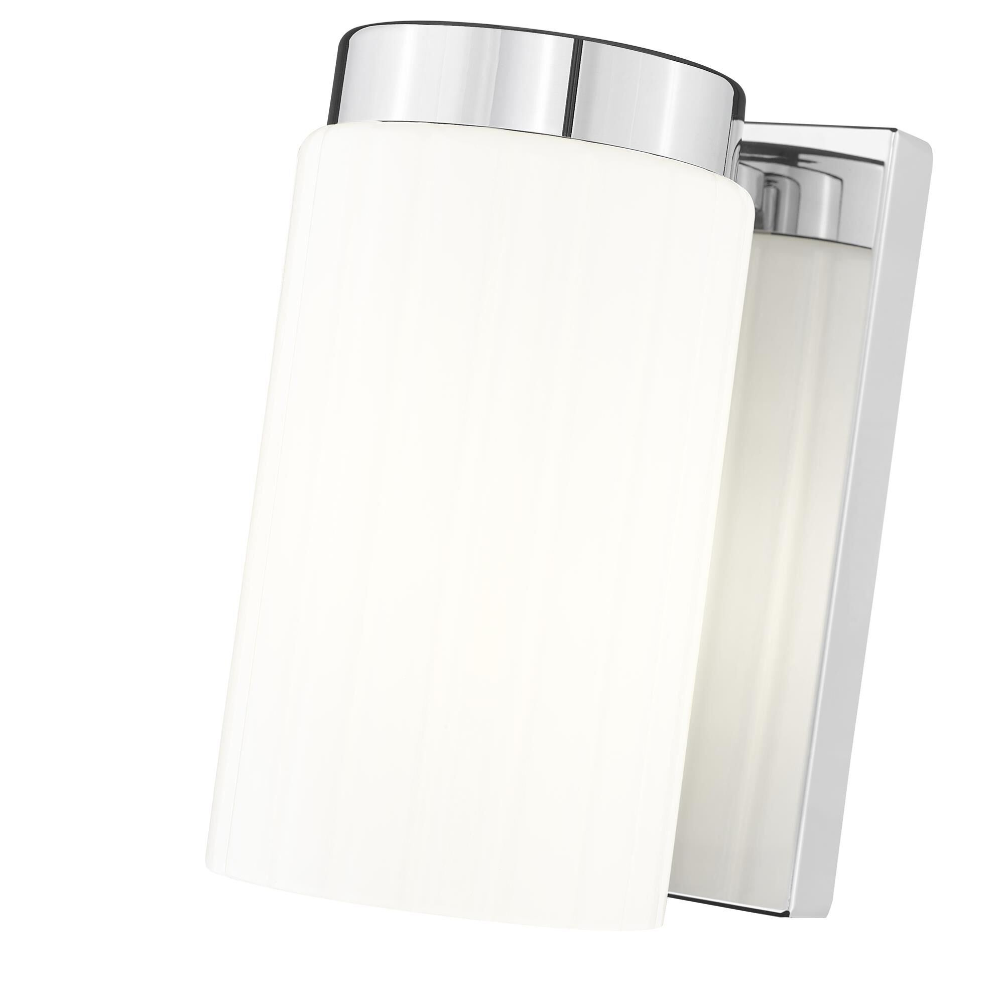 Shown in Chrome finish and Matte Opal glass and Matte Opal shade