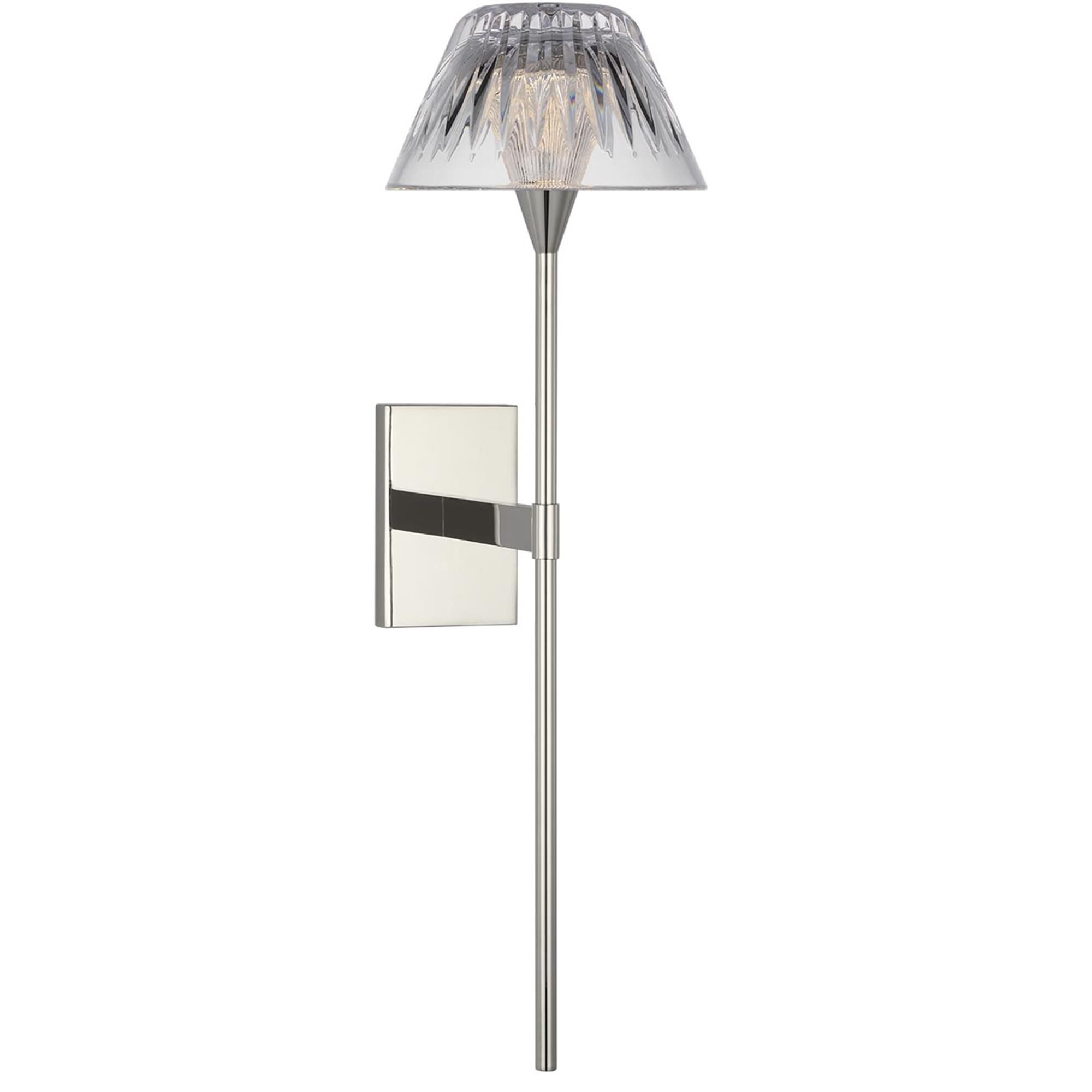 Shown in Polished Nickel finish and Clear crystal