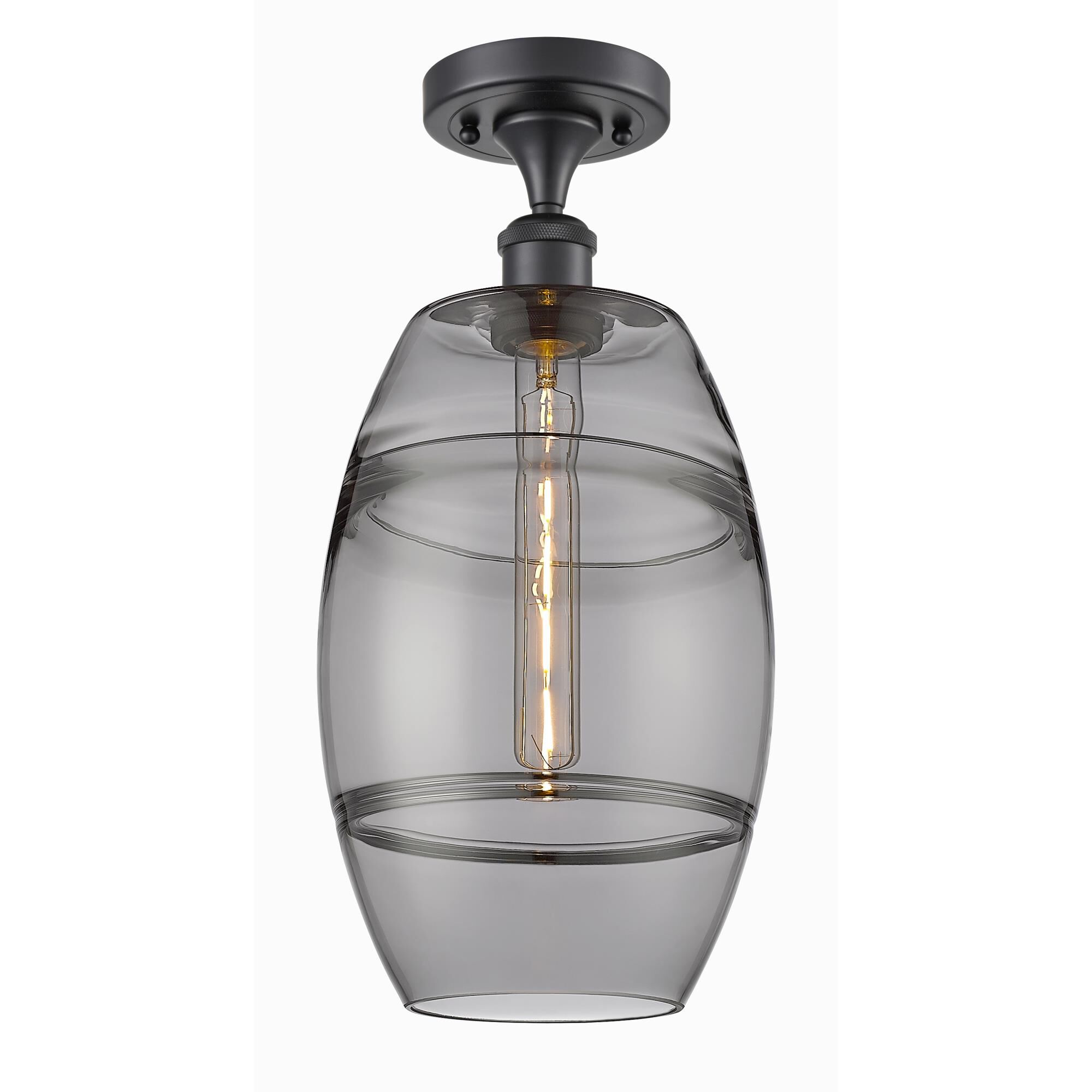 Shown in Matte Black finish and Light Smoke glass