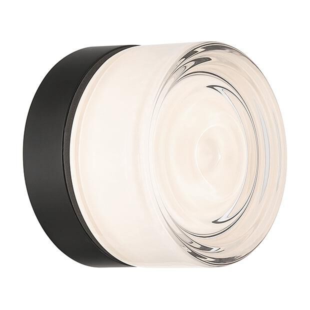 Shown in Matte Black finish and Clear Wave glass