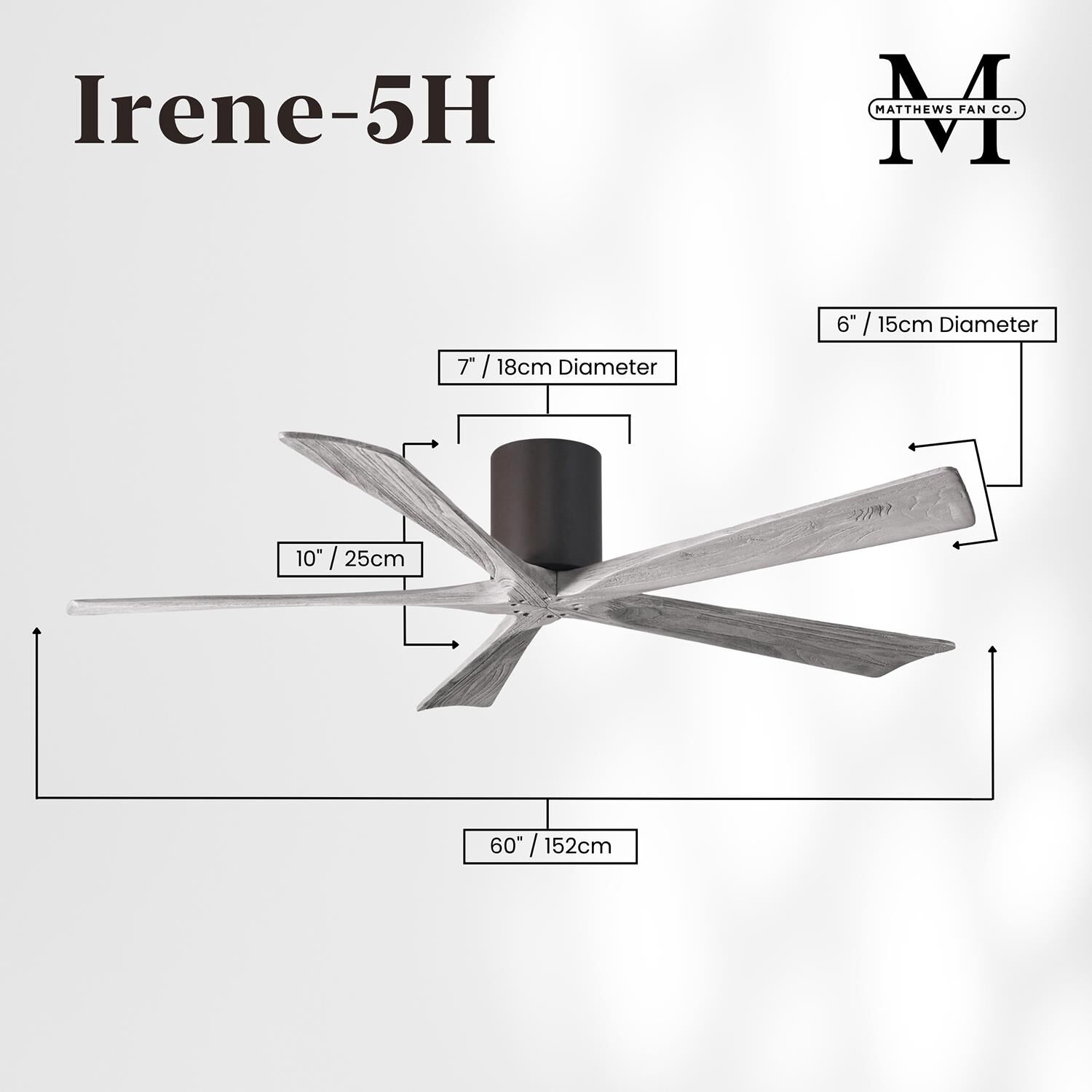 Irene 60 Inch Flush Mount Fan by Matthews Fan Company