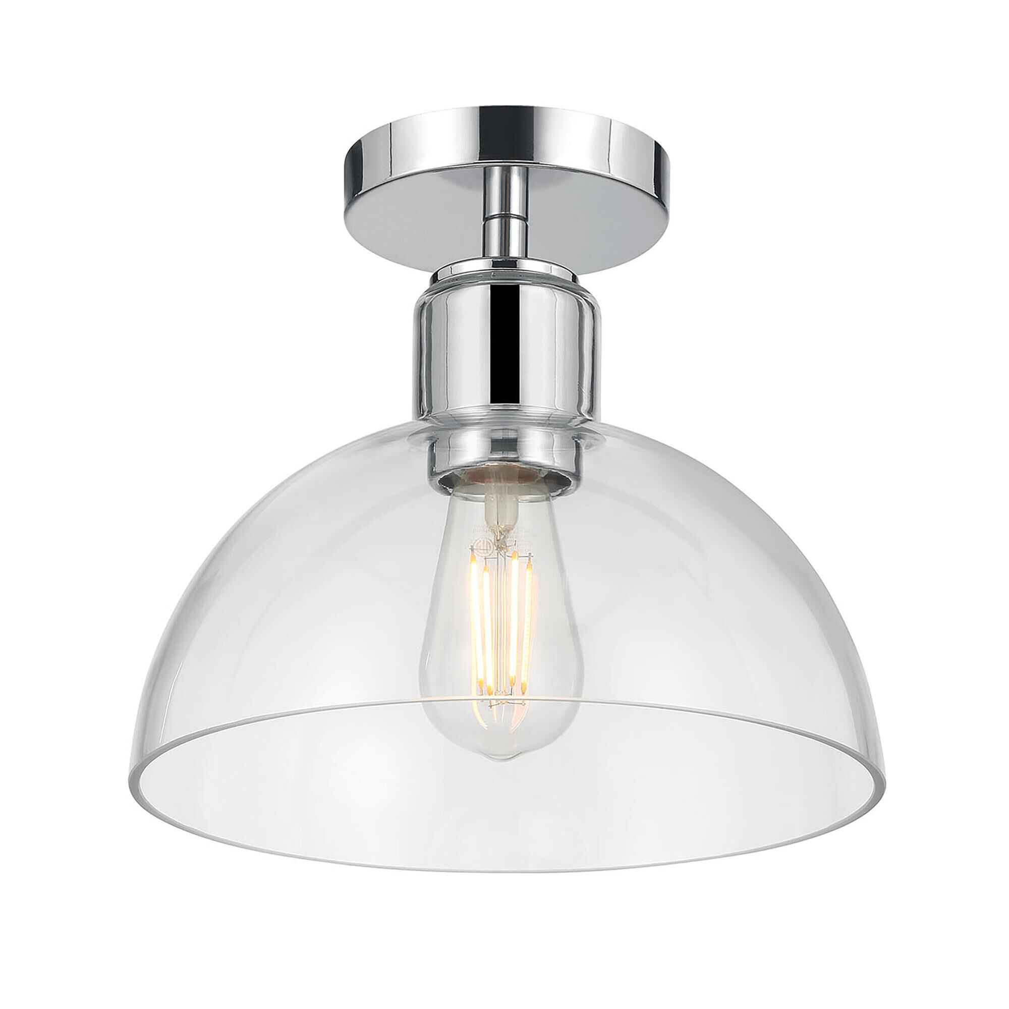 Shown in Chrome finish and Clear glass