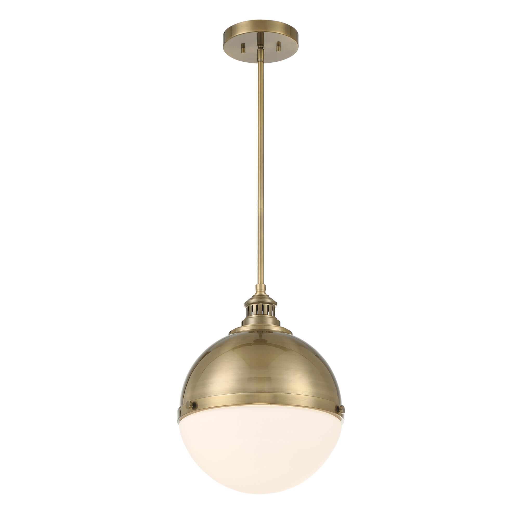 Shown in Oxidized Aged Brass finish and Etched Opal glass