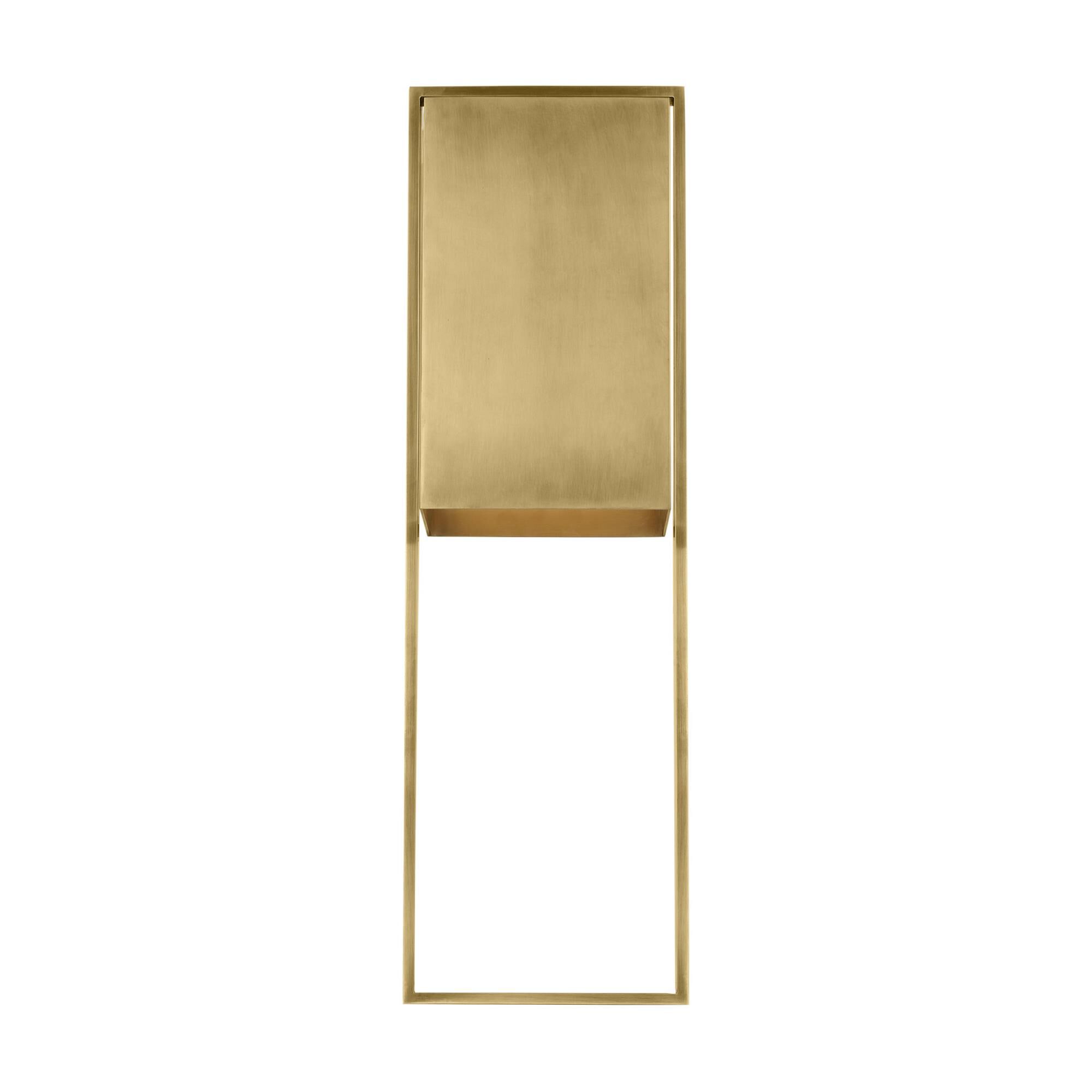 Shown in Hand-Rubbed Antique Brass finish and Brass shade