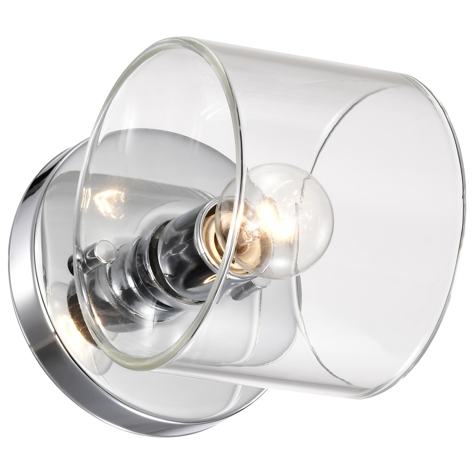 Shown in Polished Nickel finish and Clear glass