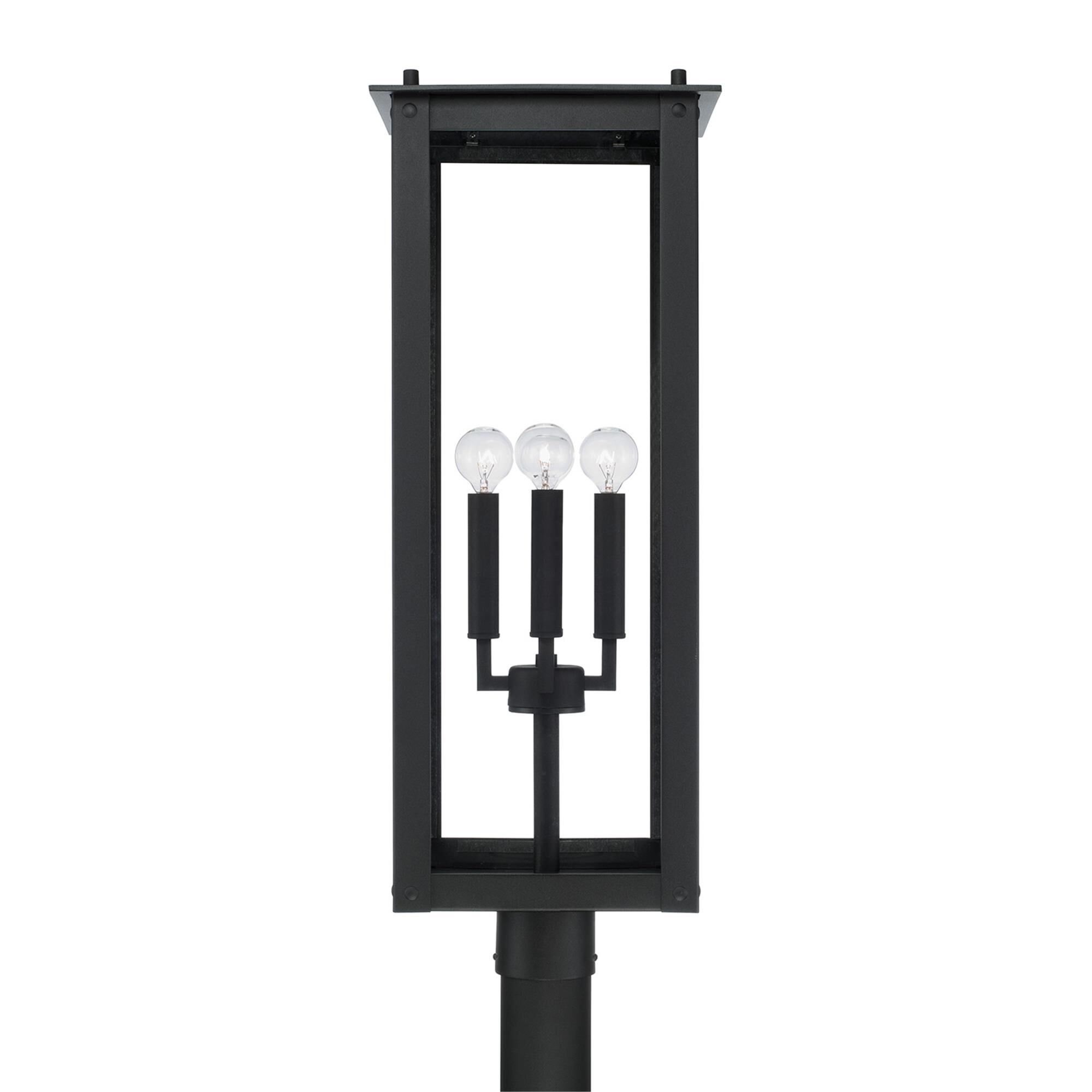 Shown in Black finish and Clear glass