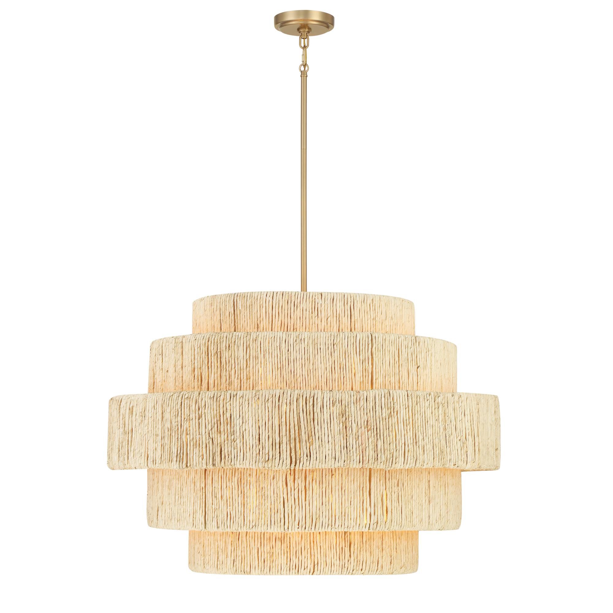 Shown in Signature Brass finish and Natural Abaca shade