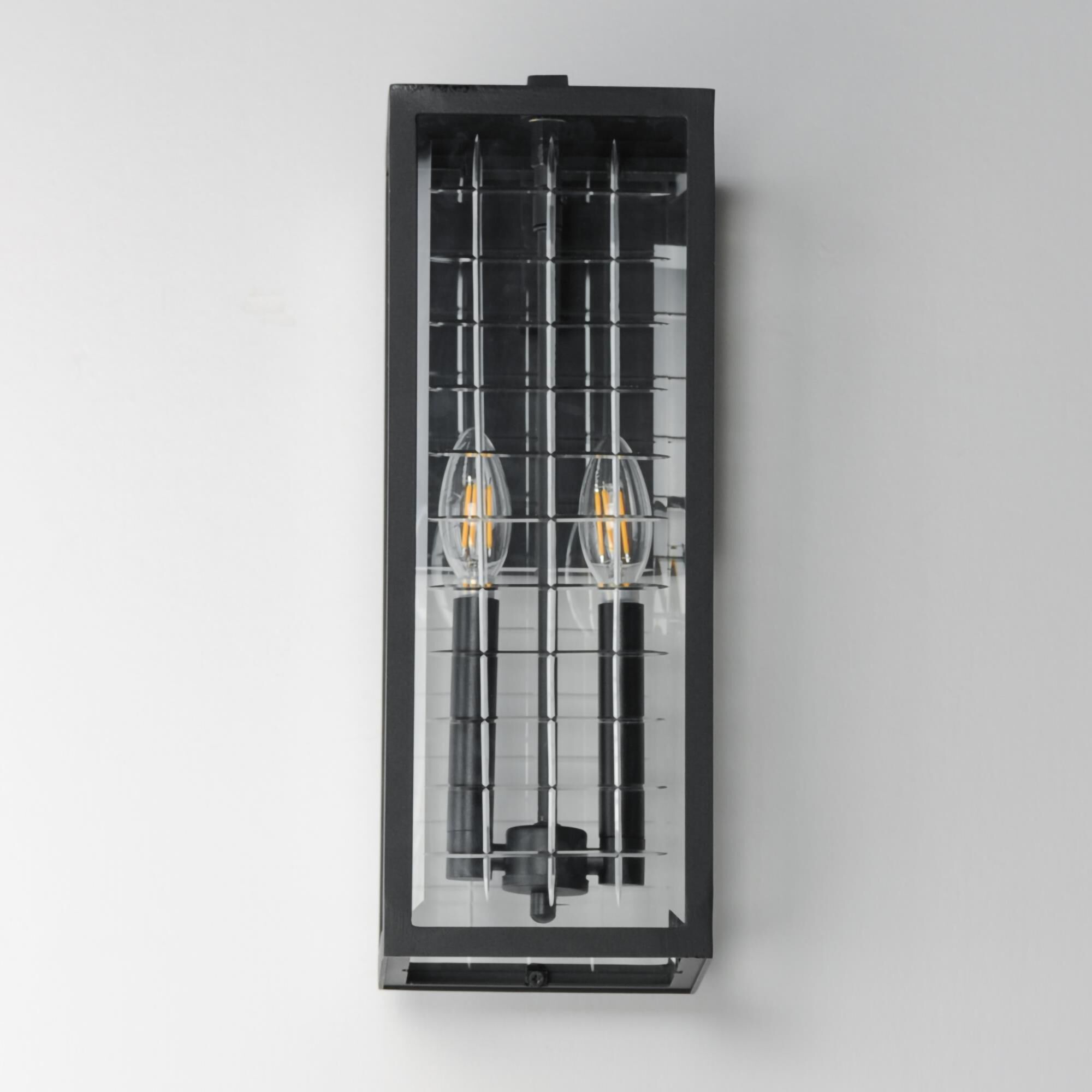 Shown in Black finish and Clear glass