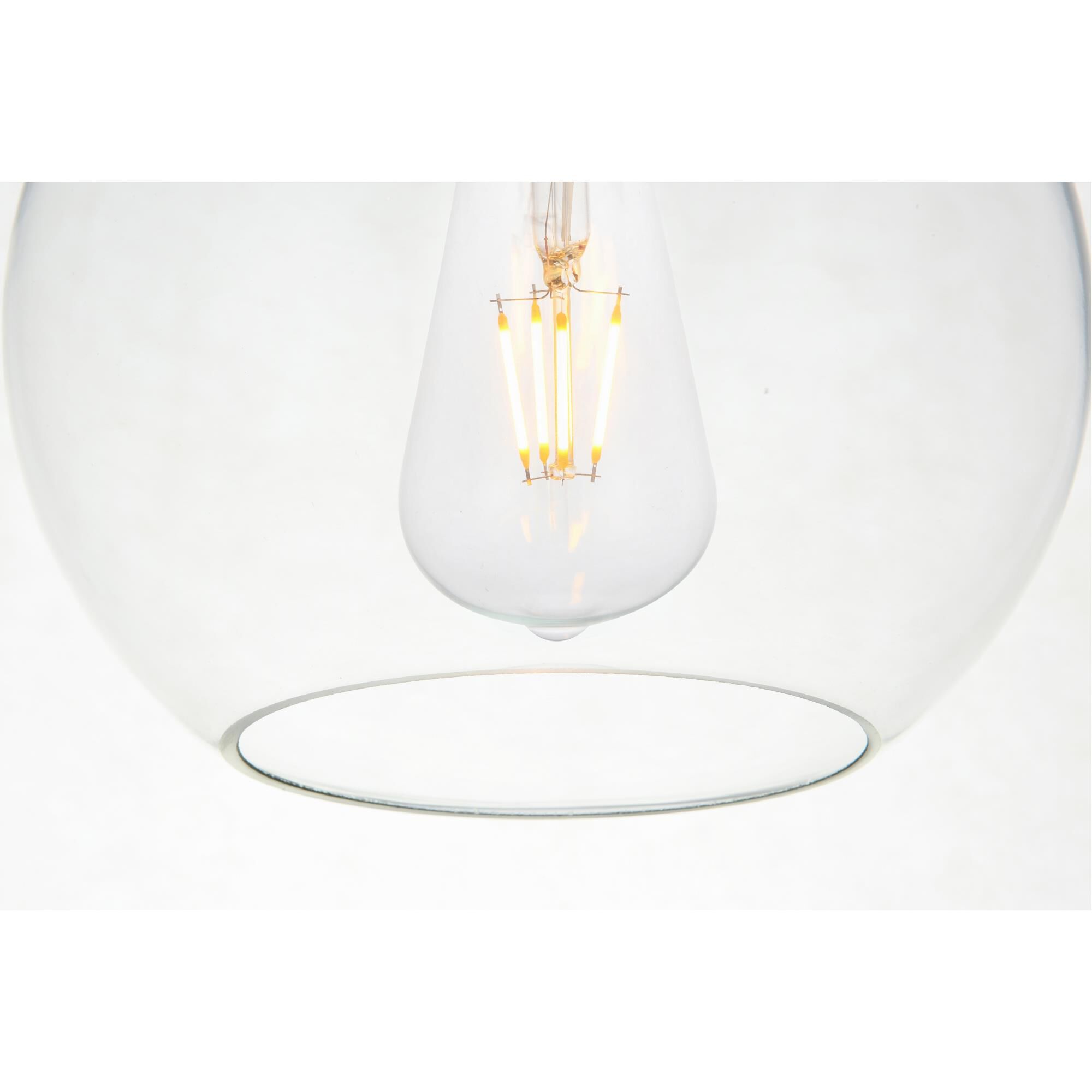 Shown in Chrome finish and Clear glass