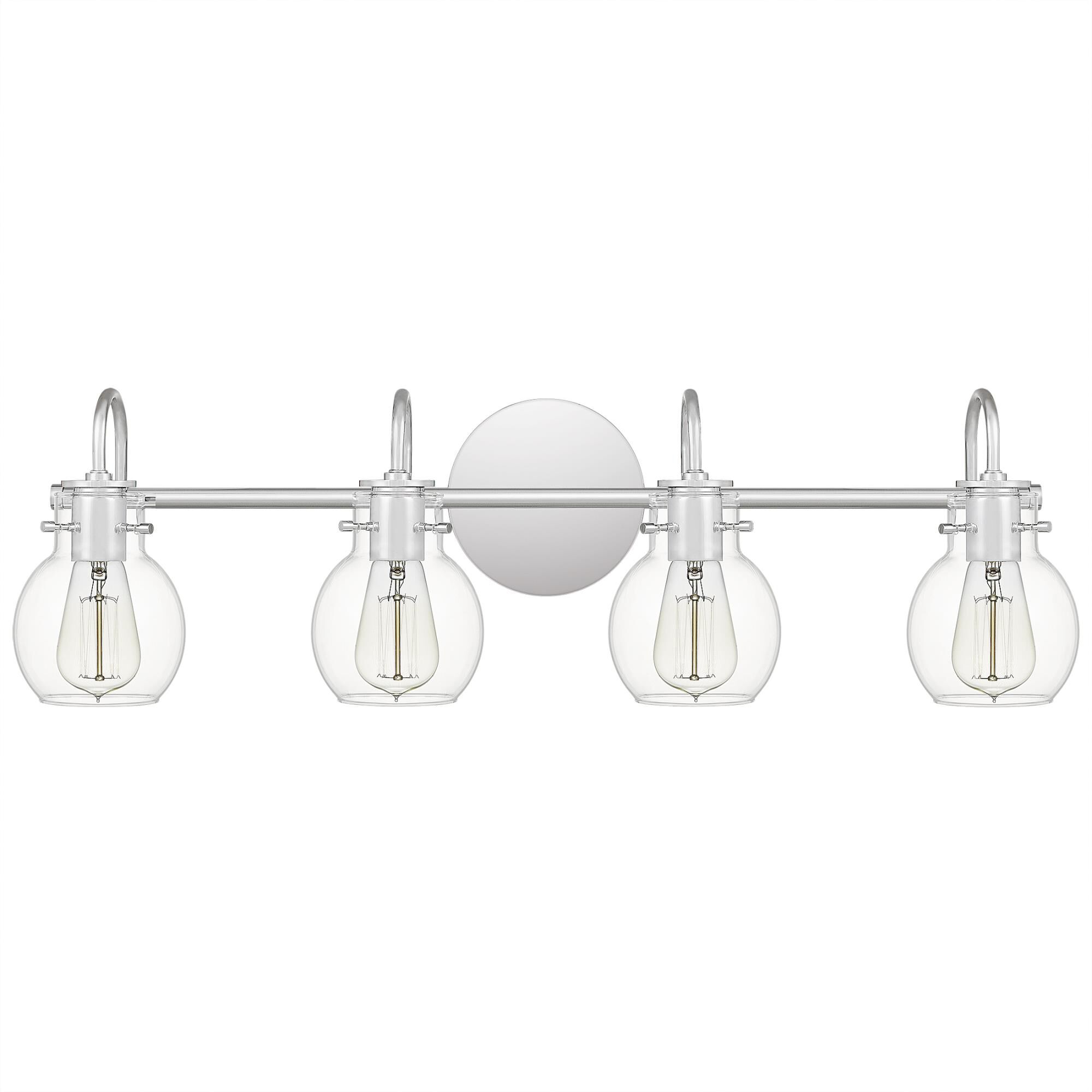Shown in Polished Chrome finish and Clear Glass shade