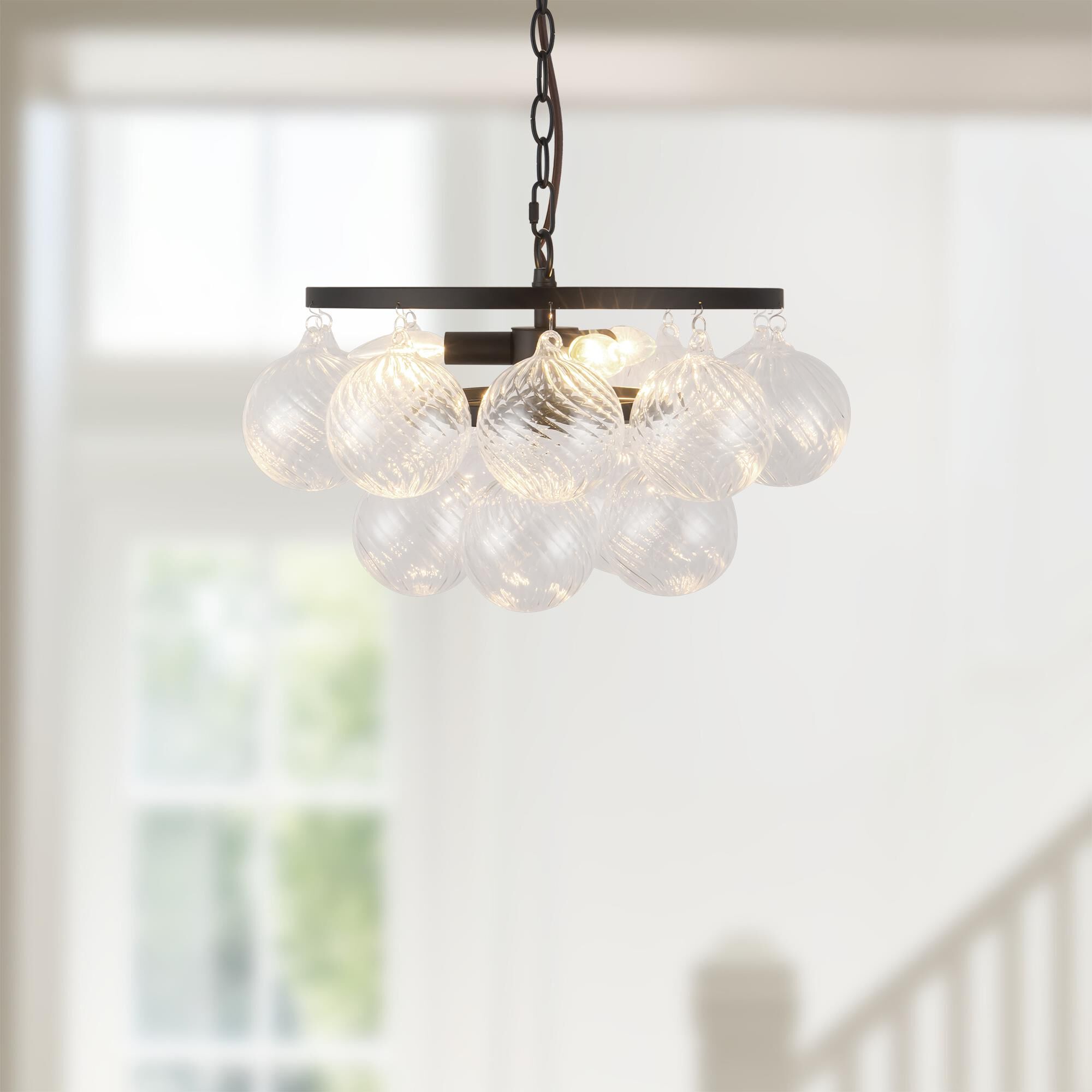 Shown in Matte Black finish and Clear Ribbed glass