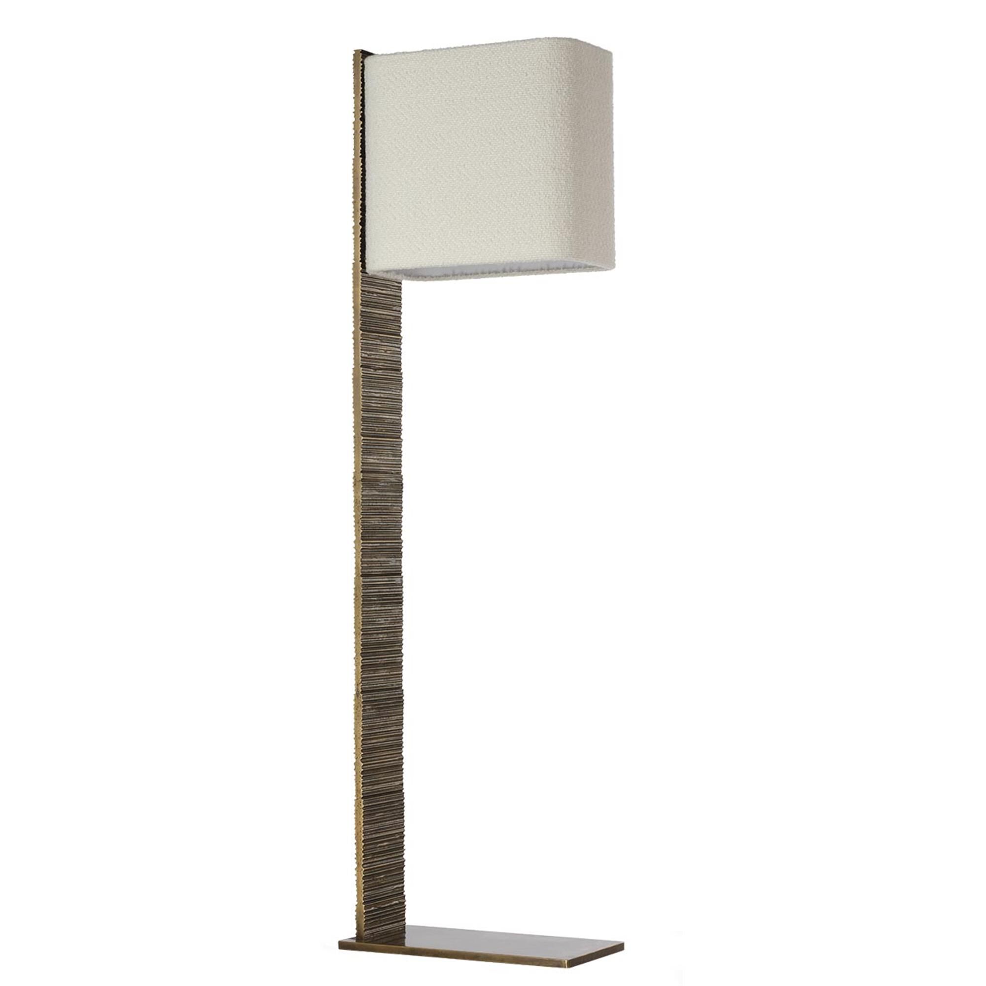Shown in Ridged Tombac finish and Boucle Rectangle shade