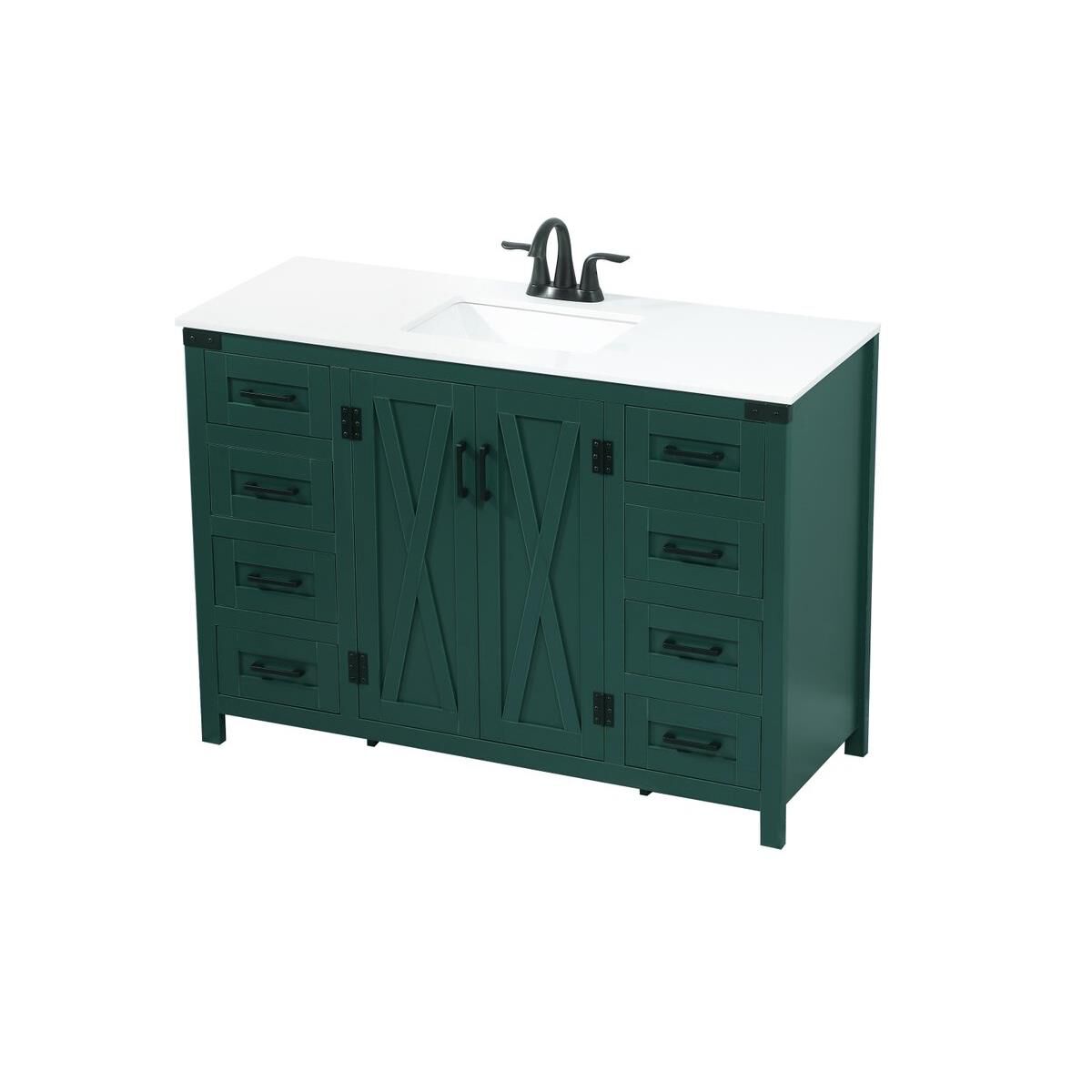 Shown in Green finish and Without Backsplash accent