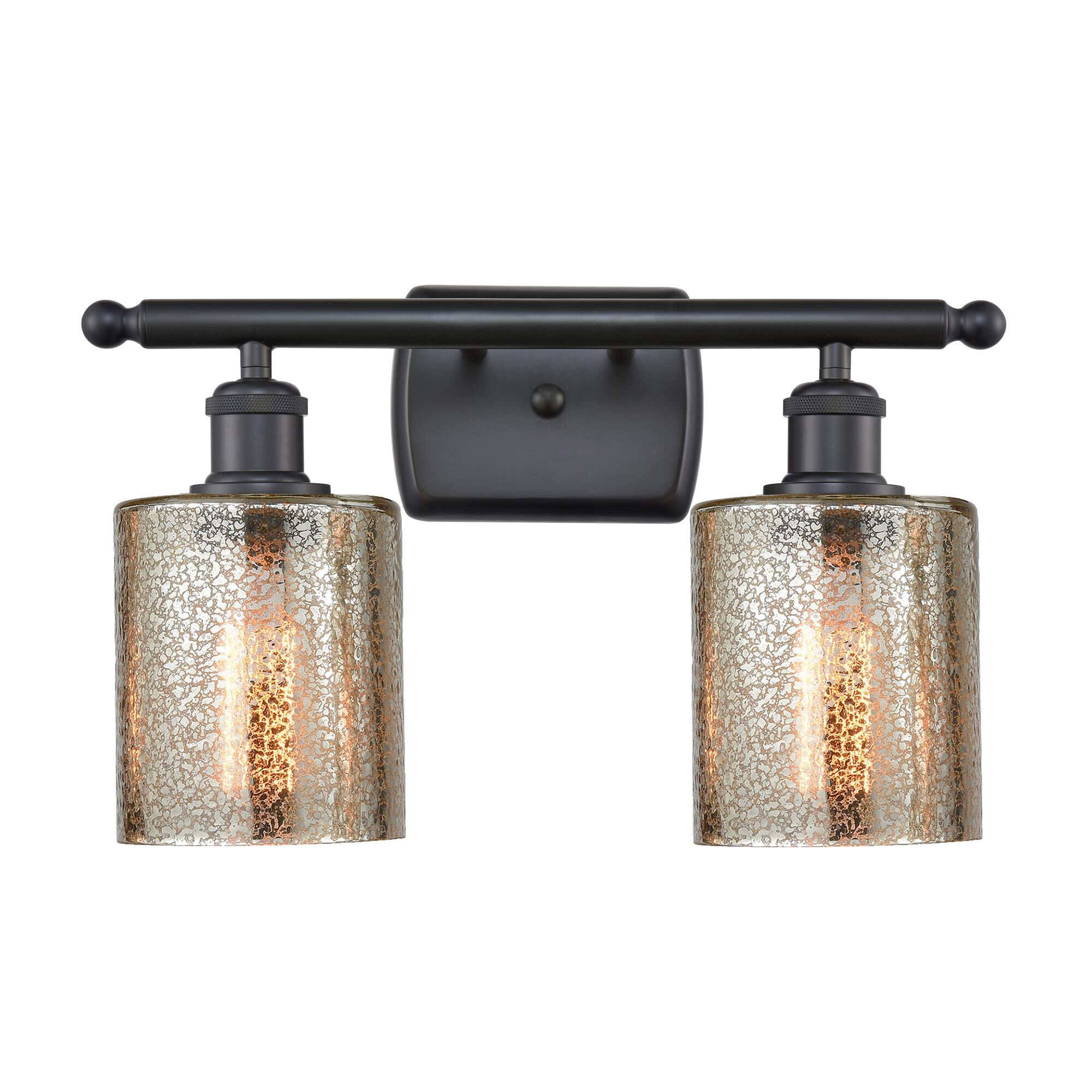 Shown in Matte Black finish and Mercury glass