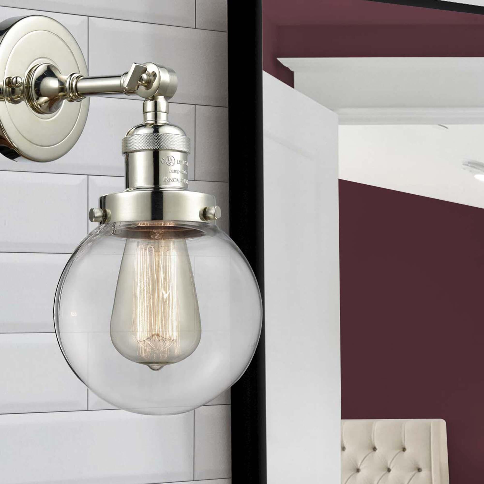 Shown in Polished Nickel finish and Clear glass and No Accent accent