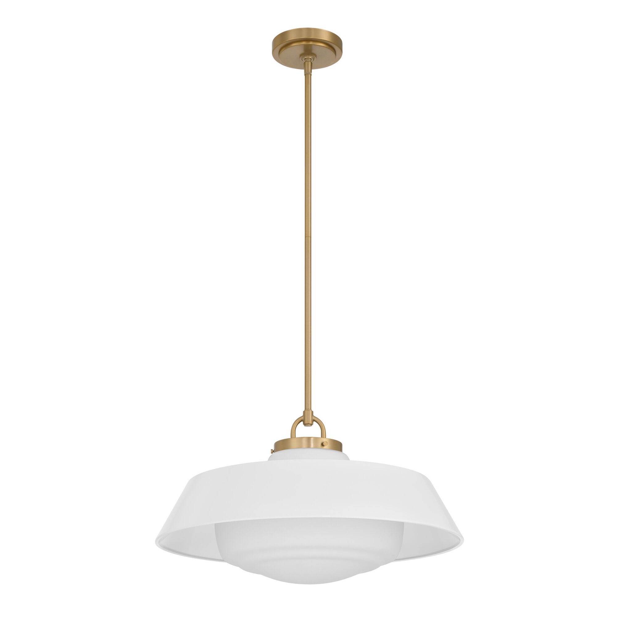 Shown in Vibrant Gold finish and Steel glass and Steel shade