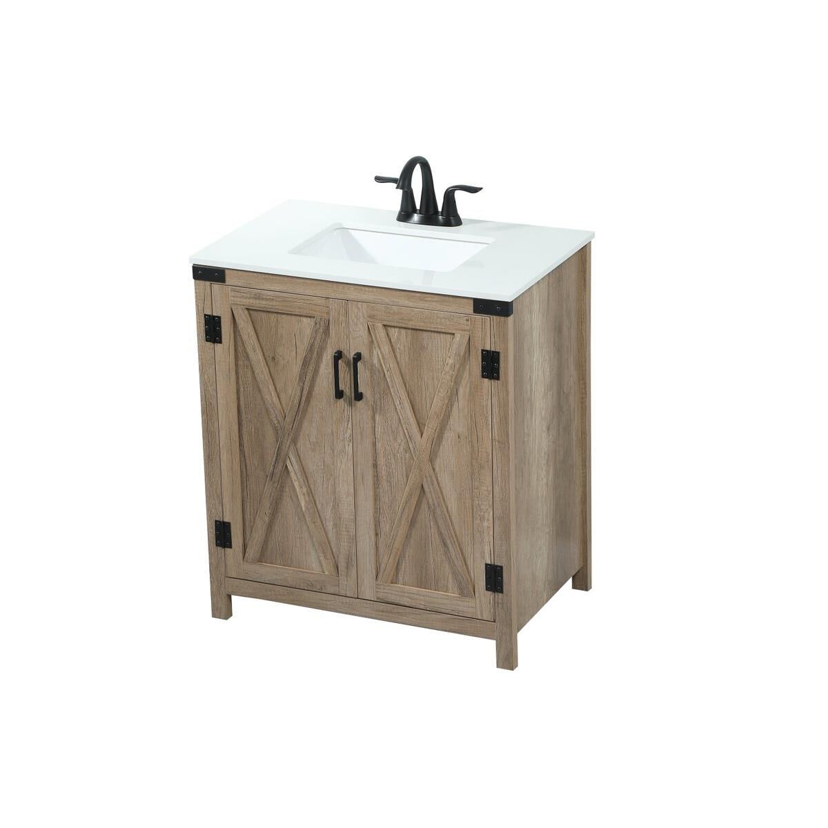 Shown in Natural Oak finish and Without Backsplash accent