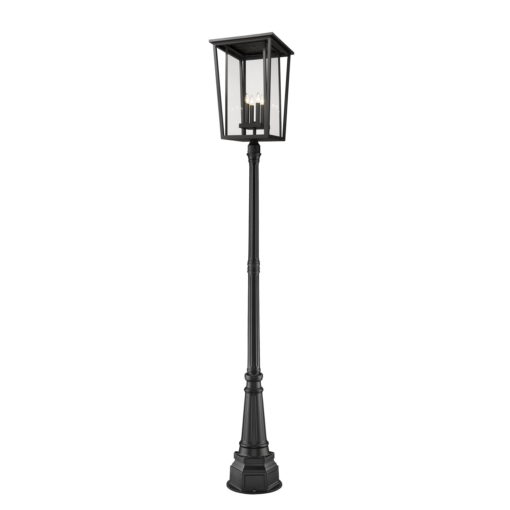 Shown in Black finish and Glass shade