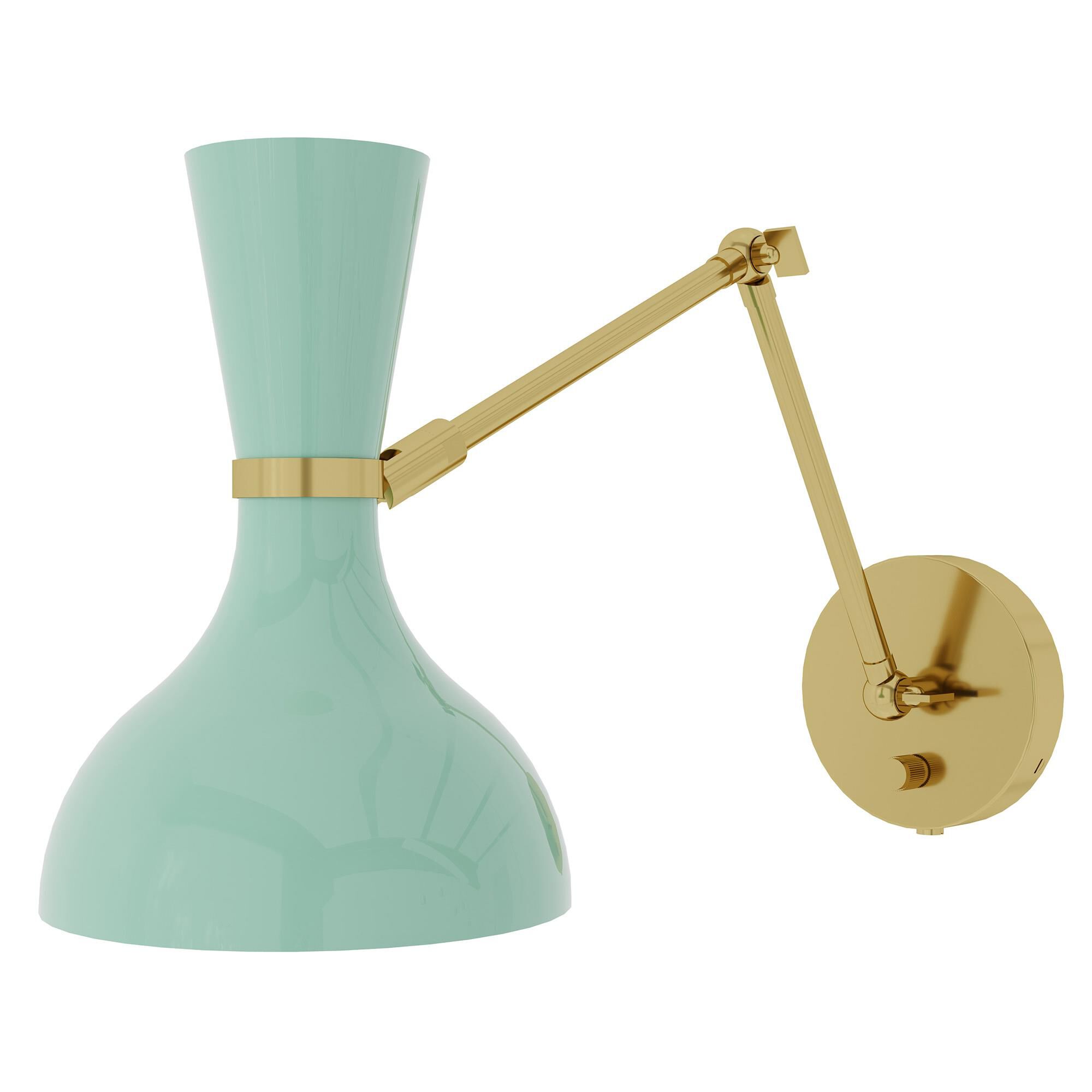 Shown in Modern Brass finish and Mint shade