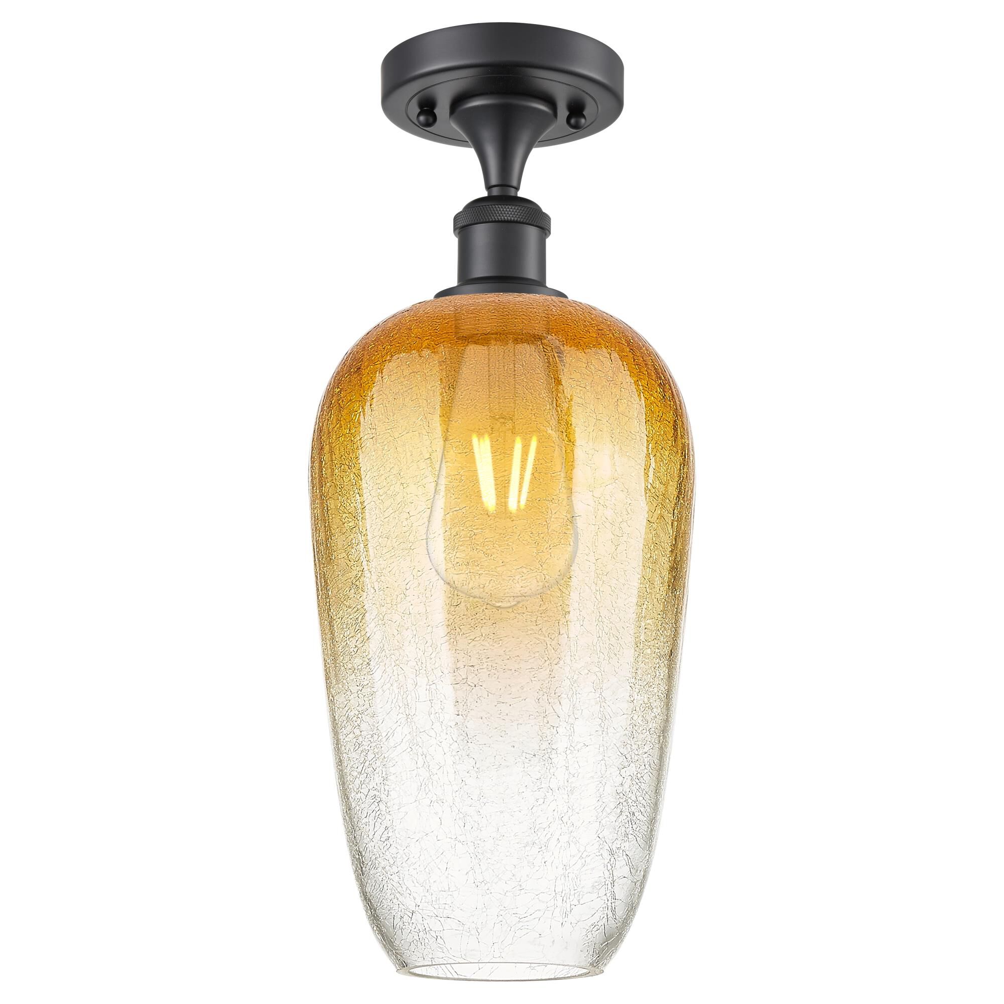 Shown in Matte Black finish and Amber glass