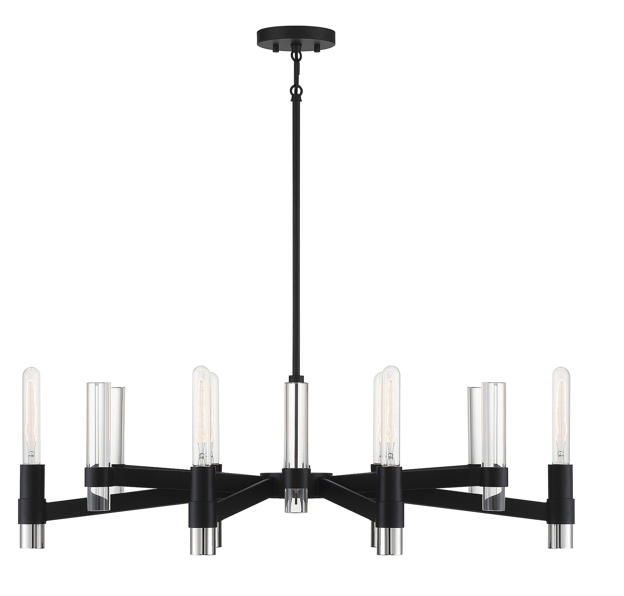 Shown in Textured Black with  Polished Nickel Accents finish and K9 crystal
