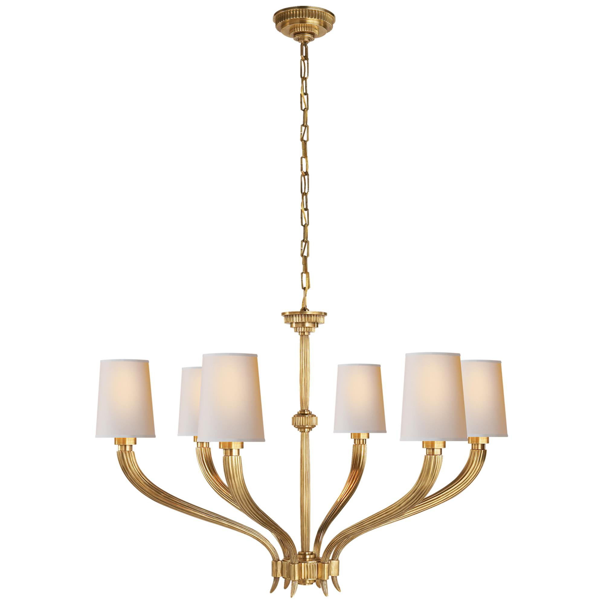Shown in Antique-Burnished Brass finish and Natural Paper shade 