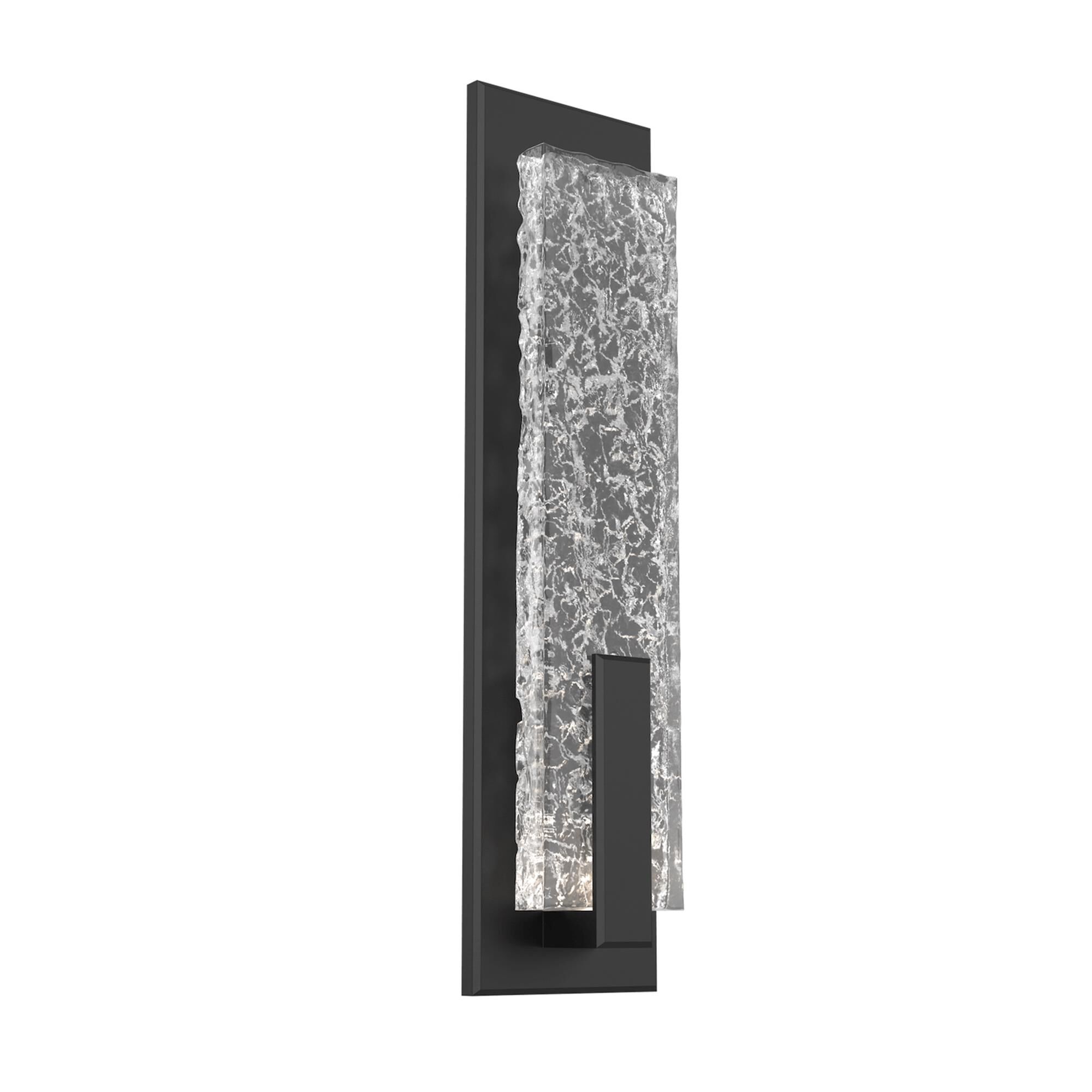 Shown in Matte Black finish and Clear Textured Cast glass