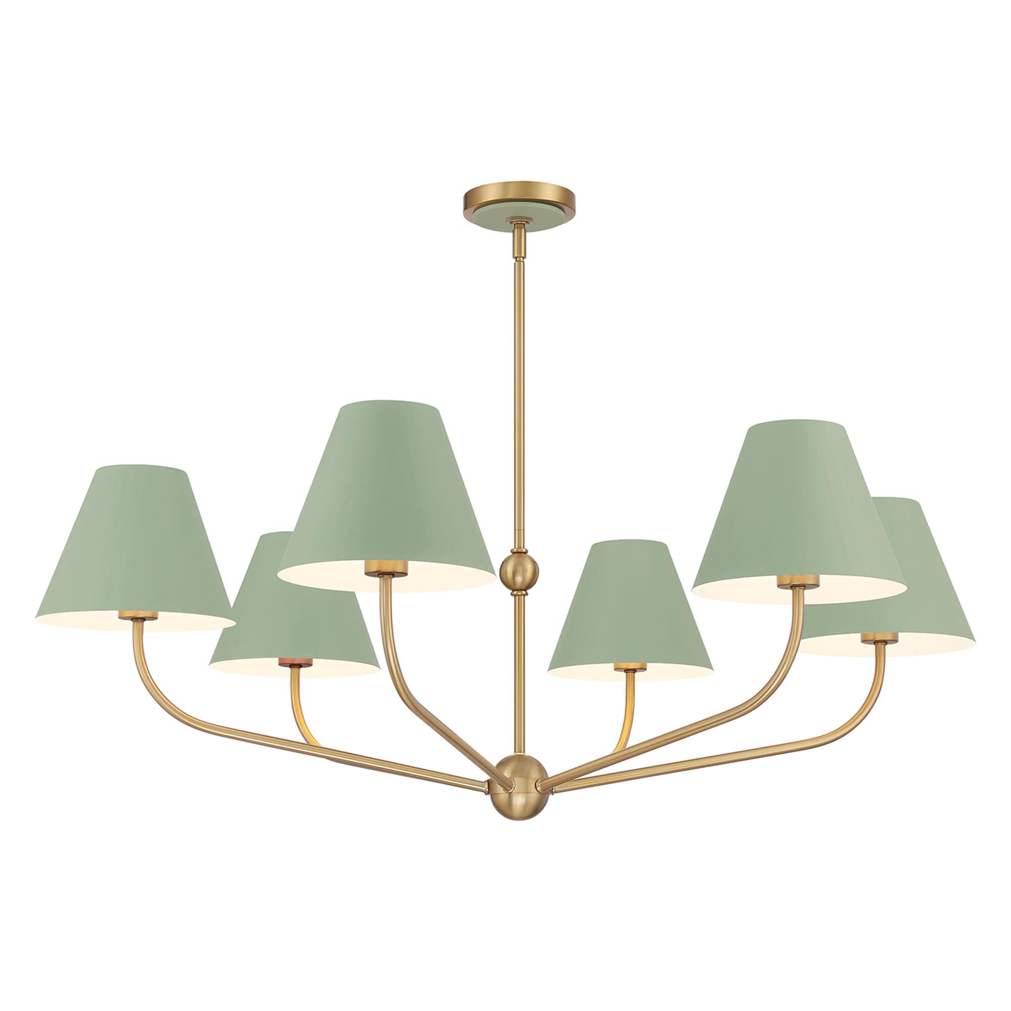 Shown in Vibrant Gold and Green finish and Steel shade