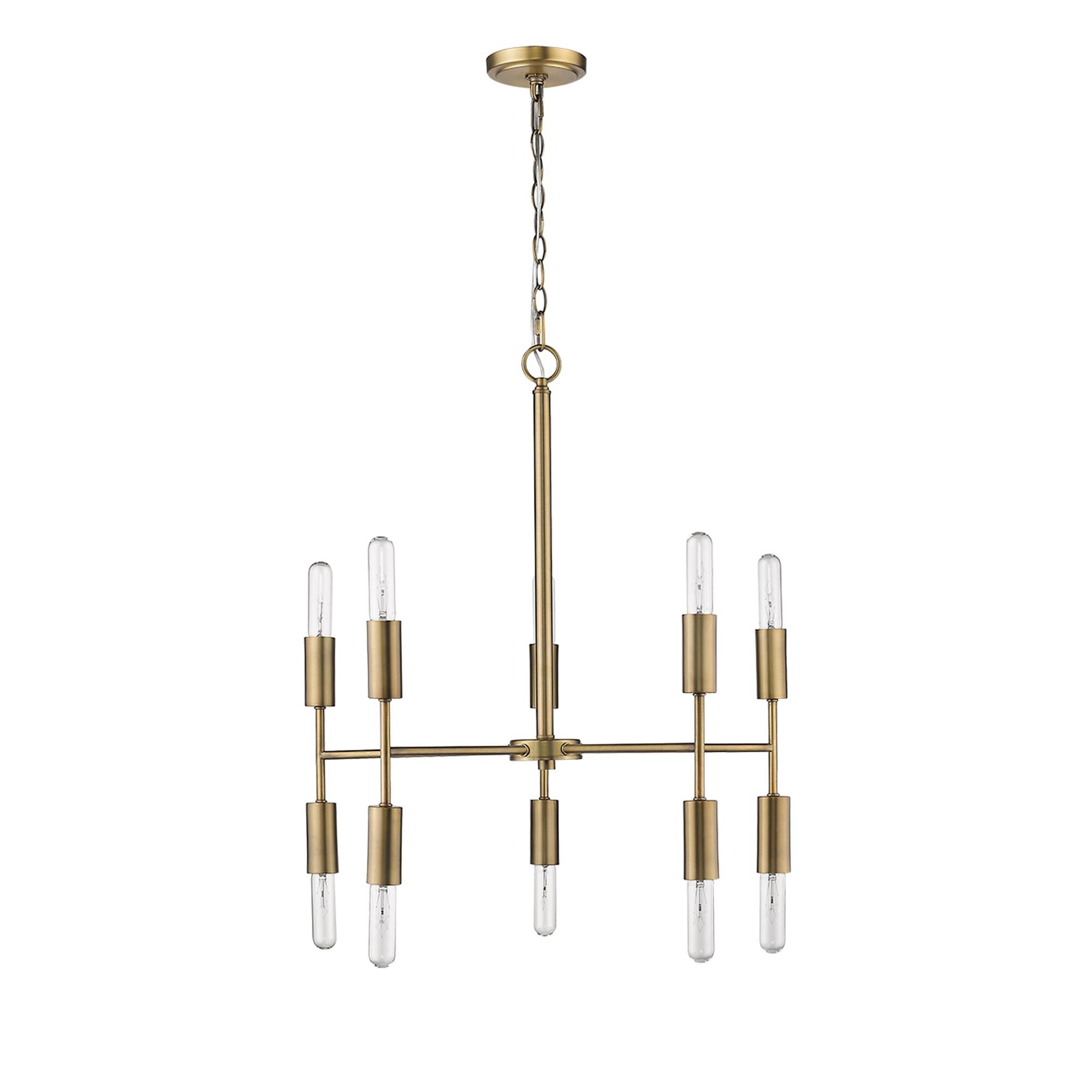 Shown in Aged Brass finish and -- glass and -- shade