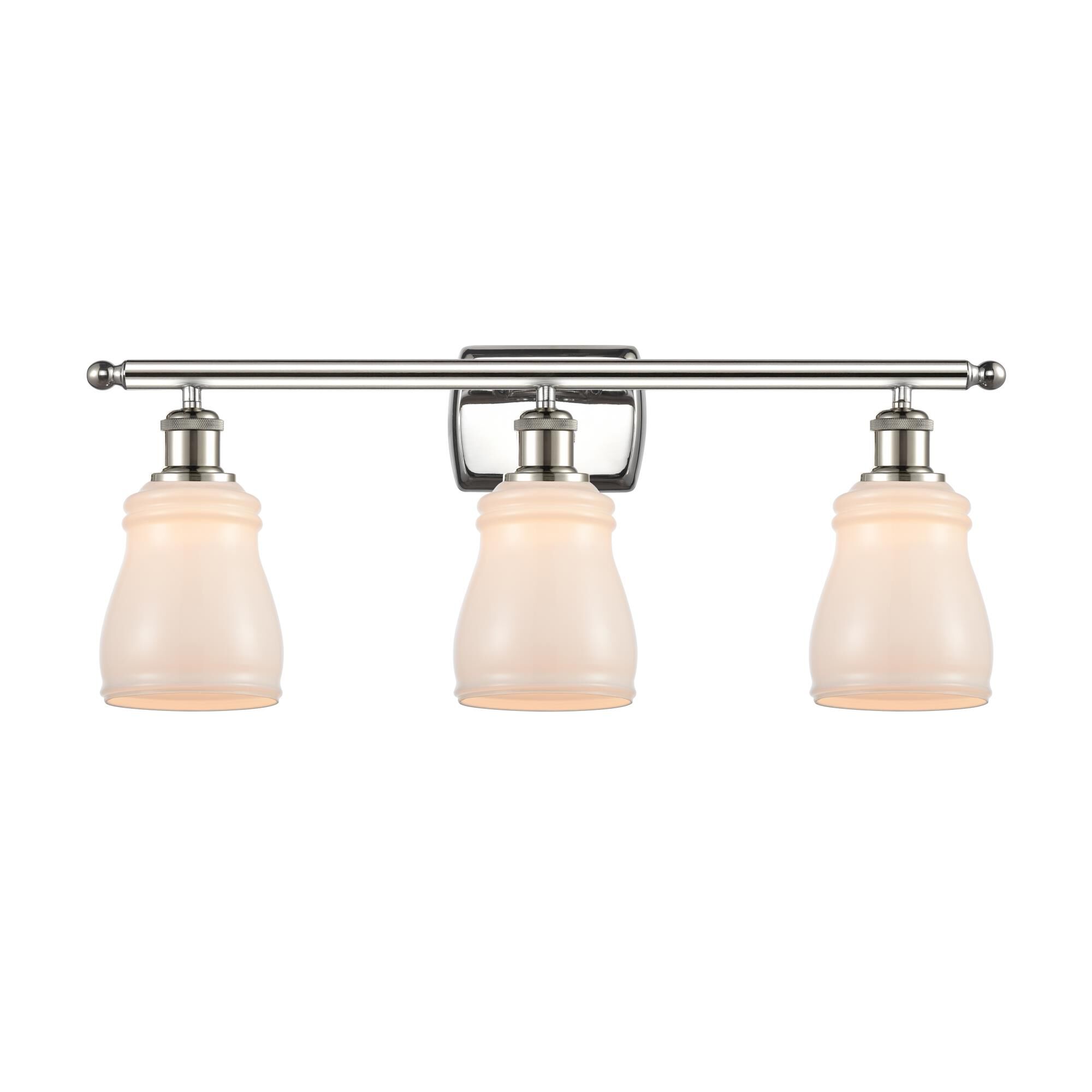 Shown in Polished Nickel finish and Bell glass and Glass shade