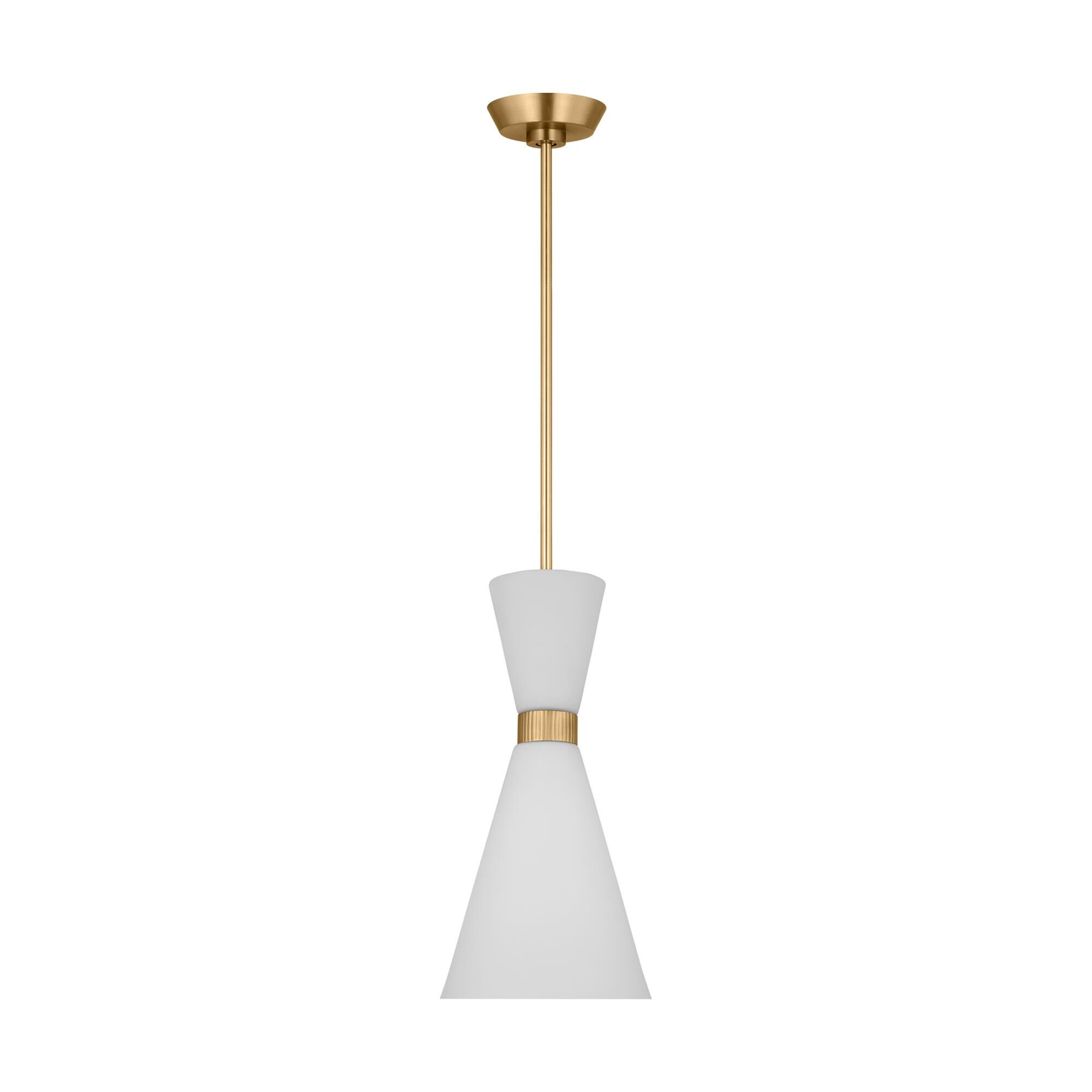 Shown in Satin Brass finish and Etched White Glass s shade