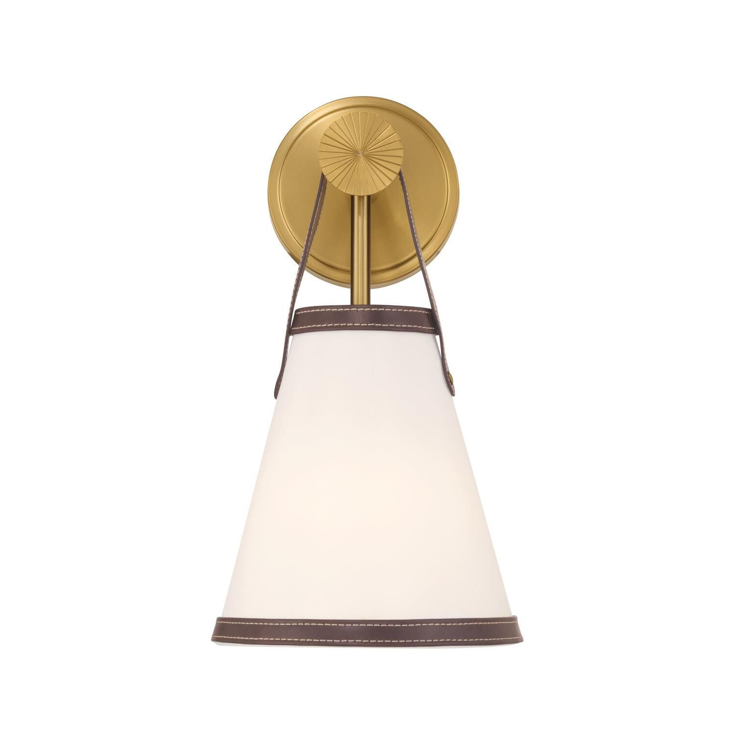 Shown in Luxe Gold finish and Fabric glass and Fabric shade