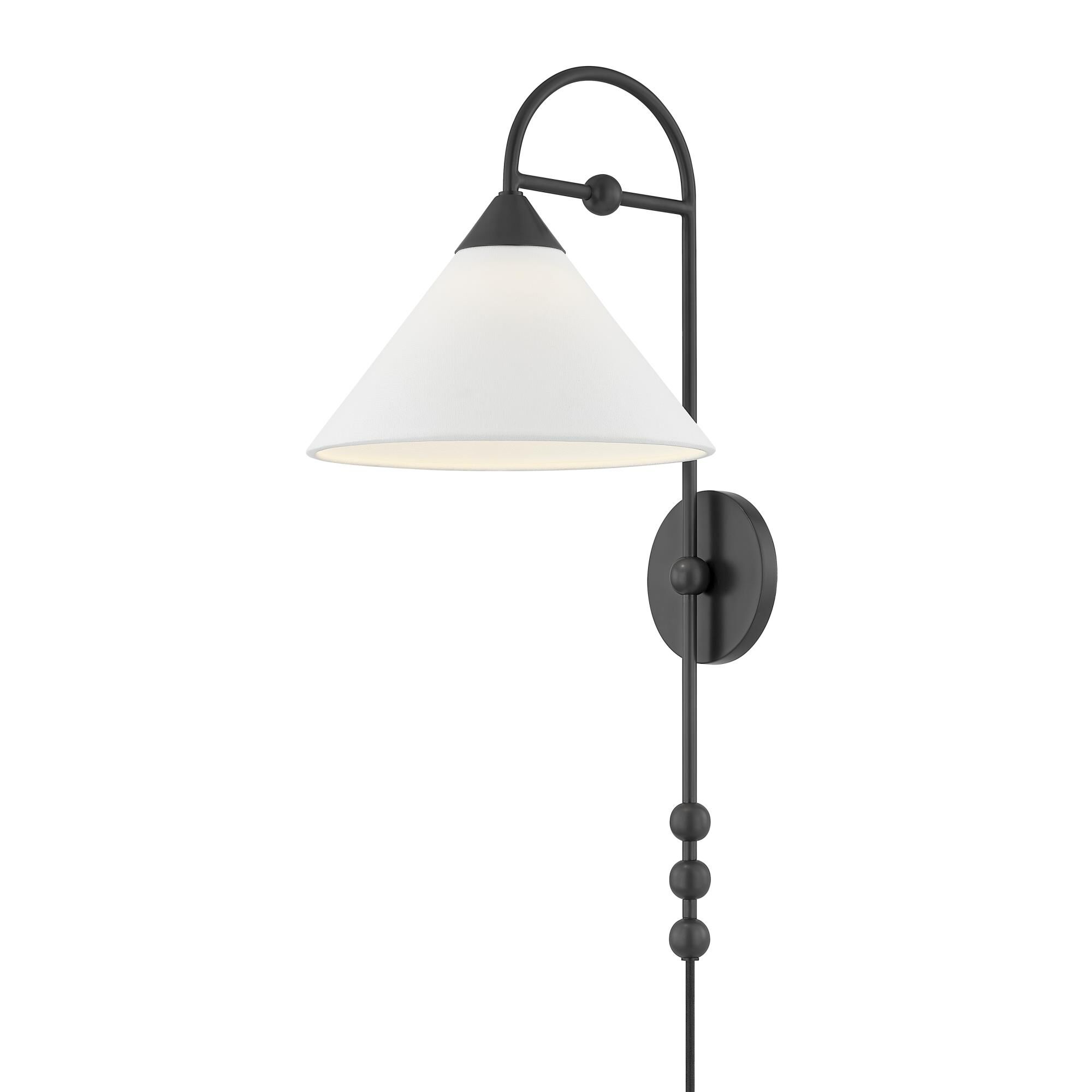 Shown in Old Bronze finish and White Linen shade