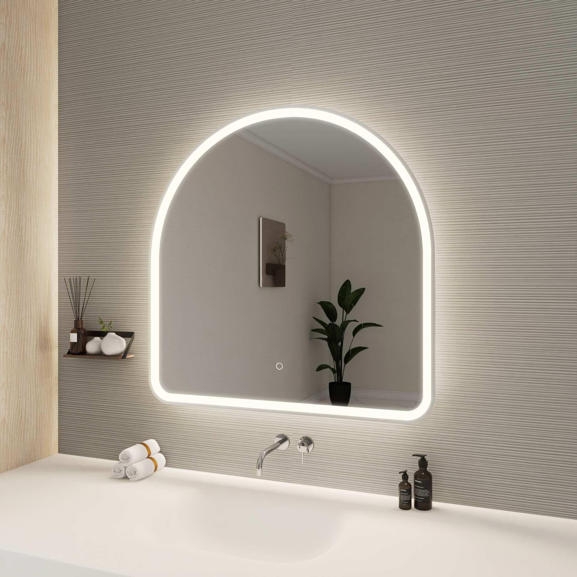Harmoni 36 Inch Arched LED Lighted Mirror by Elegant Decor
