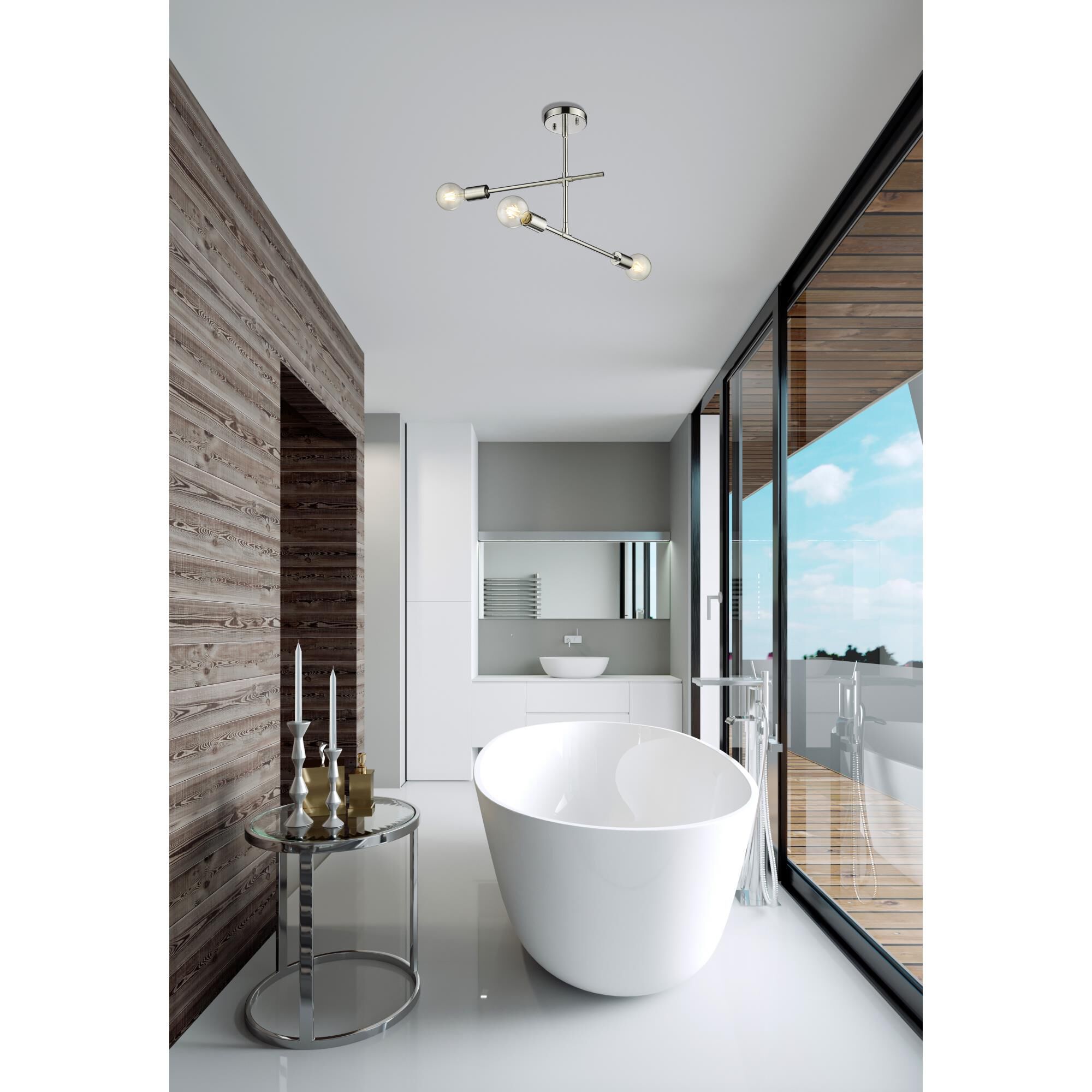 Modernist 23 Inch 3 Light Semi Flush Mount by Z-Lite