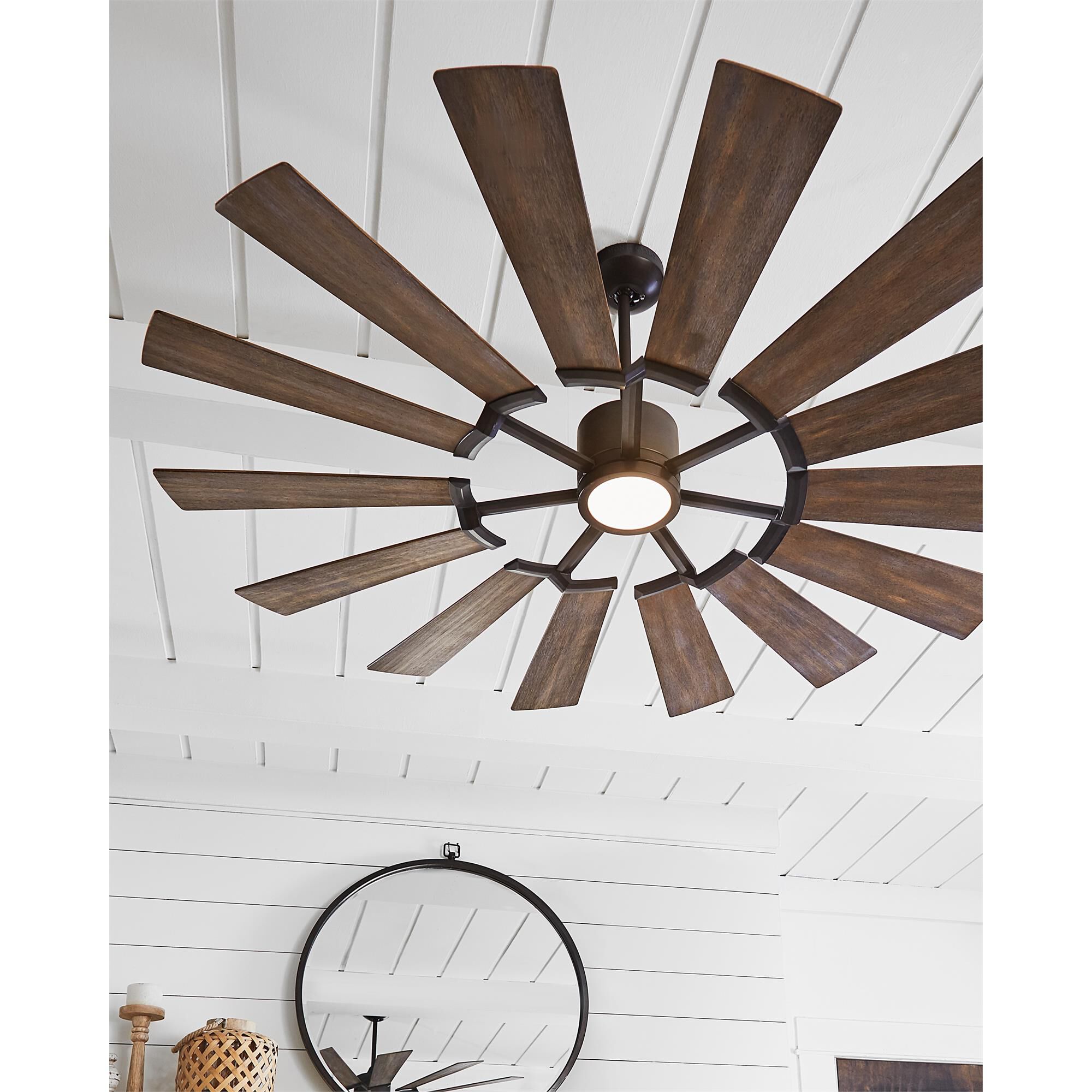 Shown in Aged Pewter finish and Frosted White Lexan Lens shade