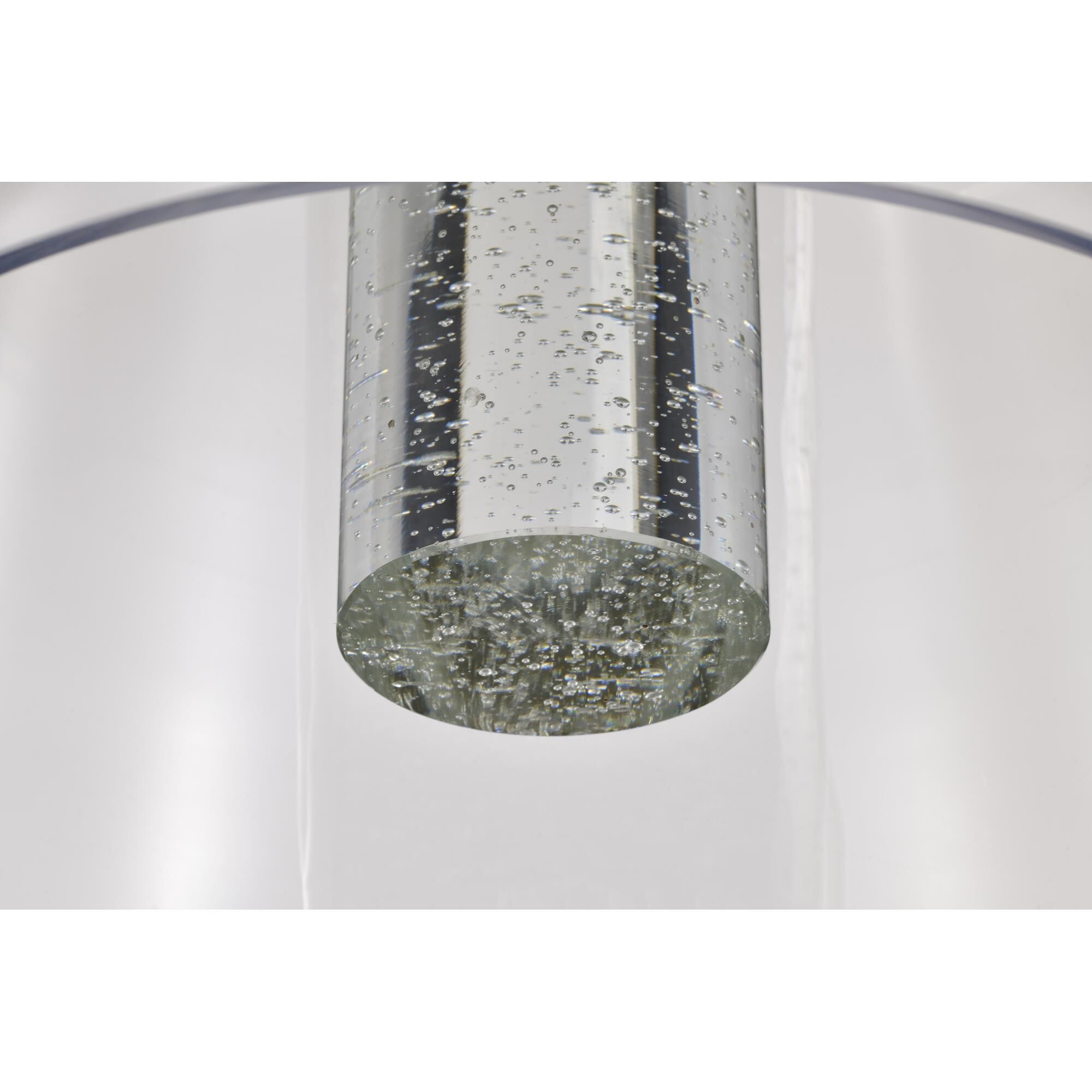 Shown in Brushed Brass finish and Clear K9 Bubble Crystal glass