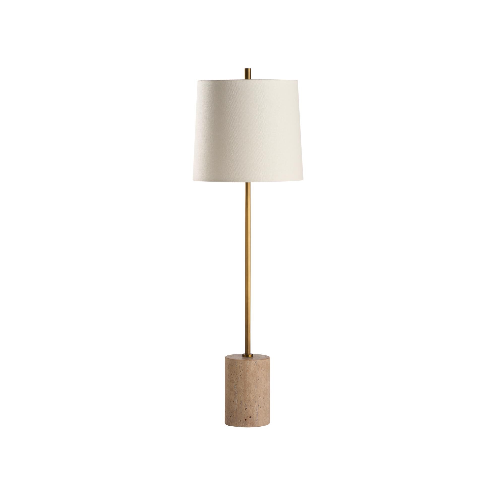 Shown in White, Cream and Gold finish and Linen shade