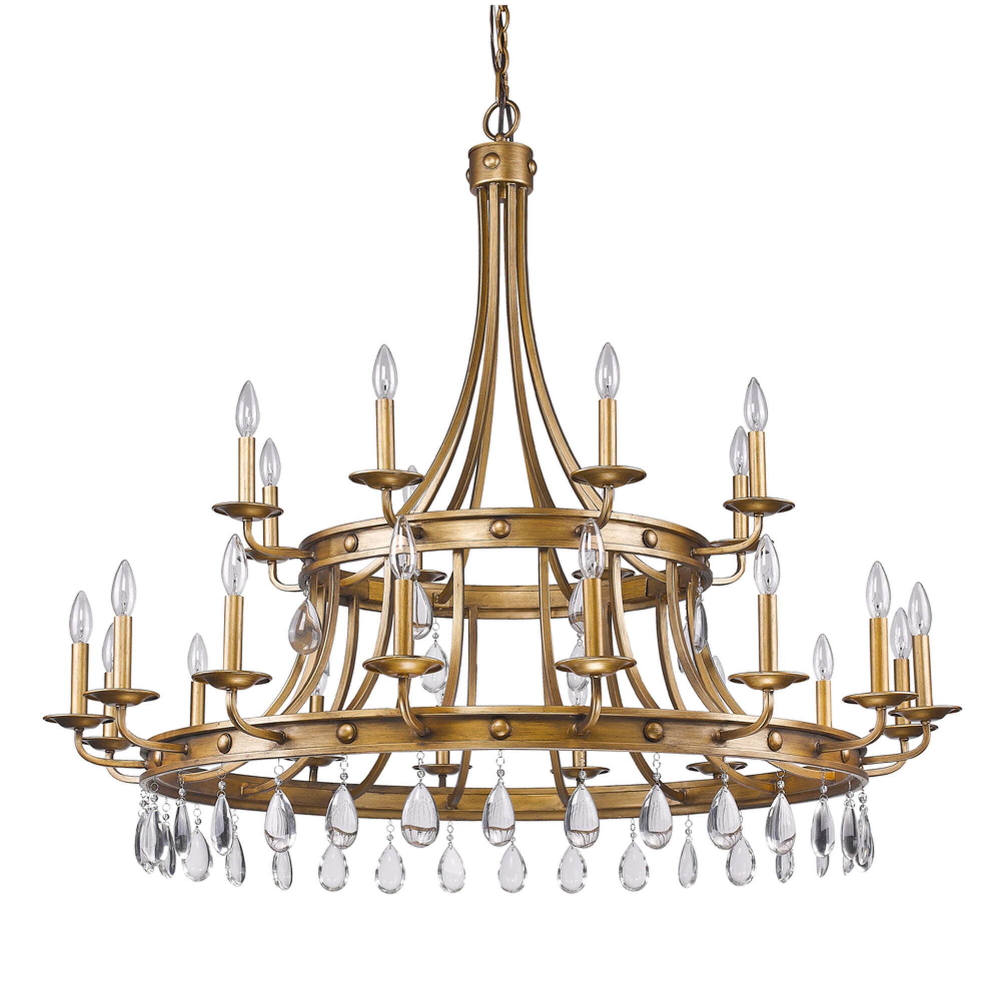 Shown in Antique Gold finish and -- glass and -- shade