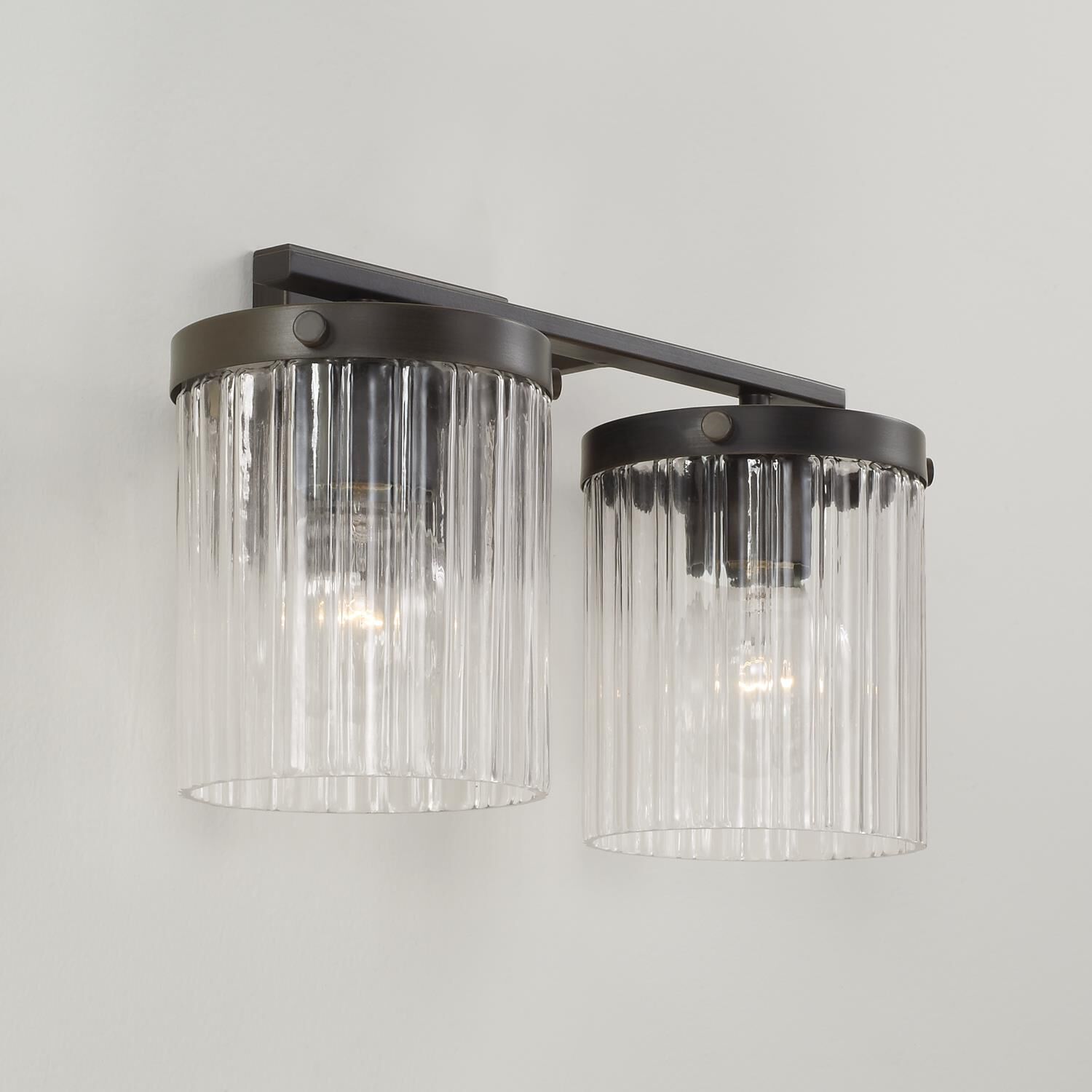 Shown in Oil Rubbed Bronze finish and Beveled Fluted glass