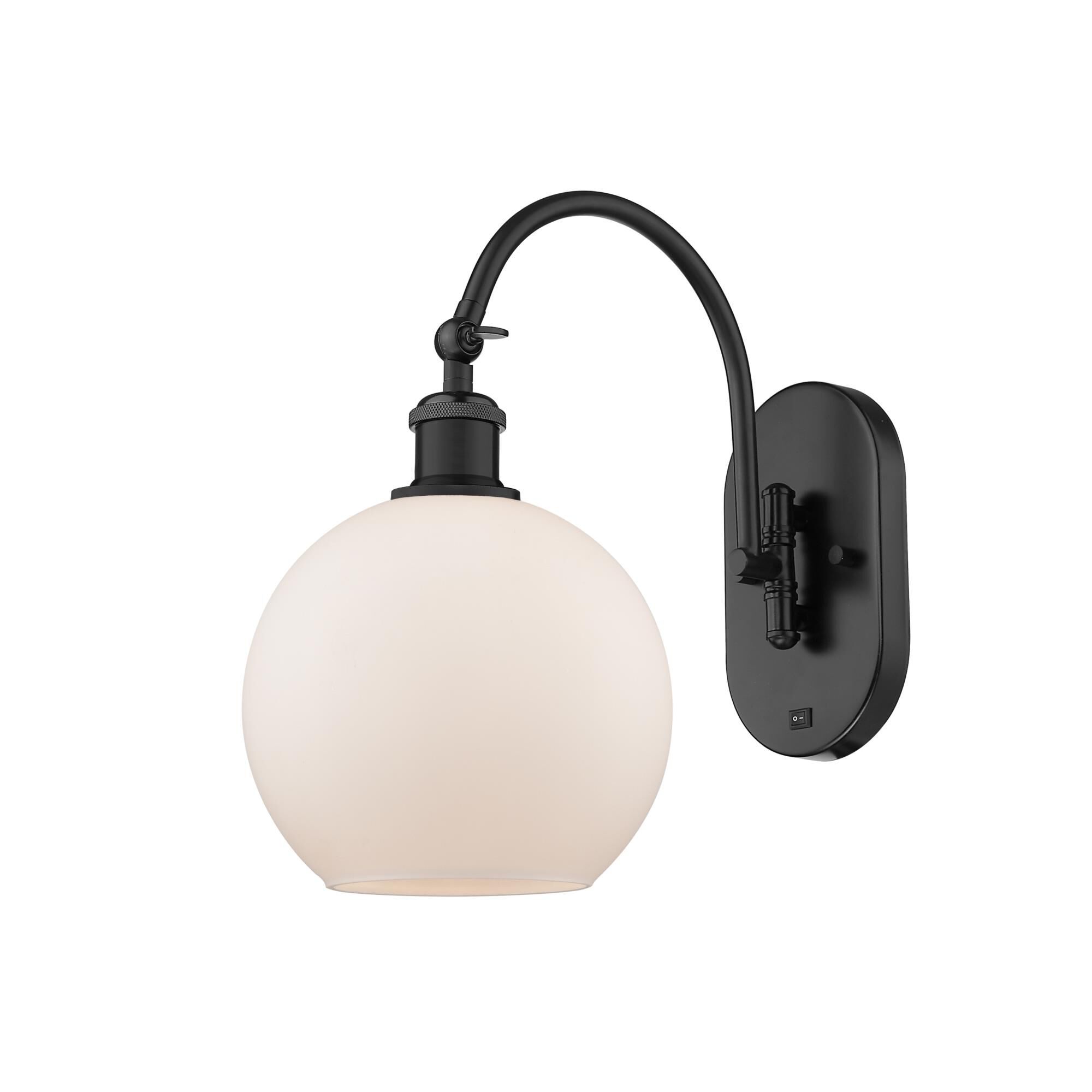 Shown in Matte Black finish and Cased Matte White Athens glass