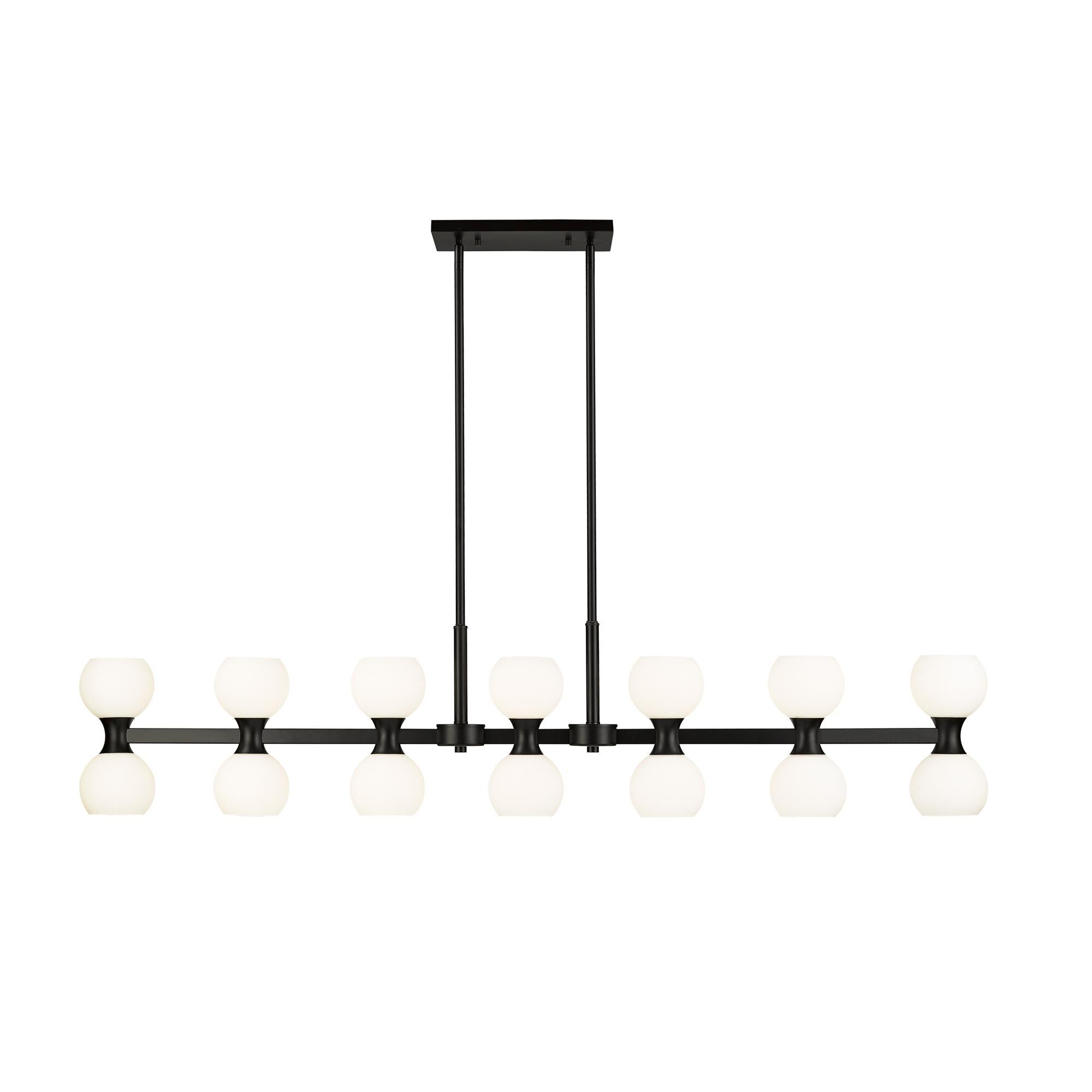 Shown in Matte Black finish and Matte Opal glass