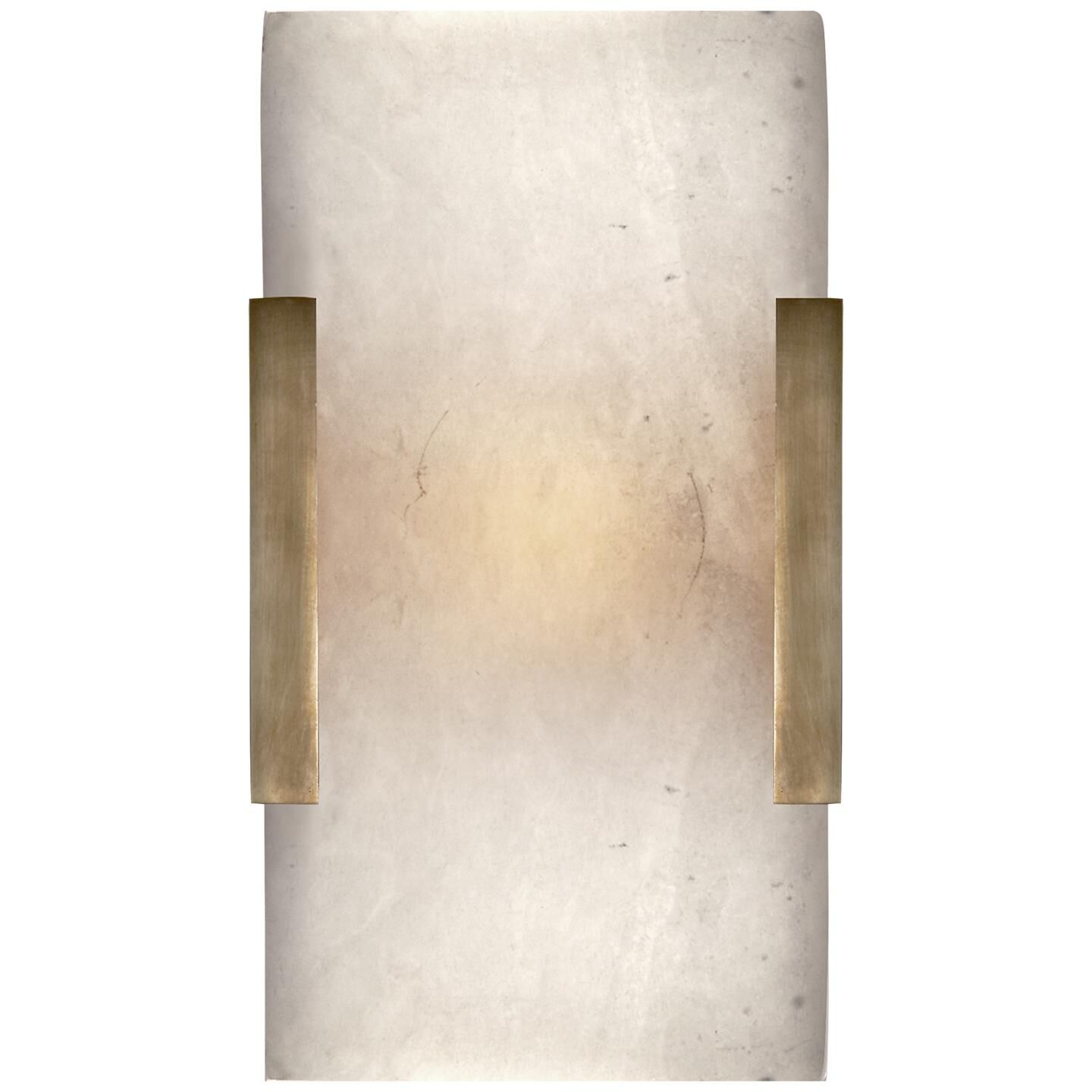 Shown in Antique-Burnished Brass finish and Alabaster glass