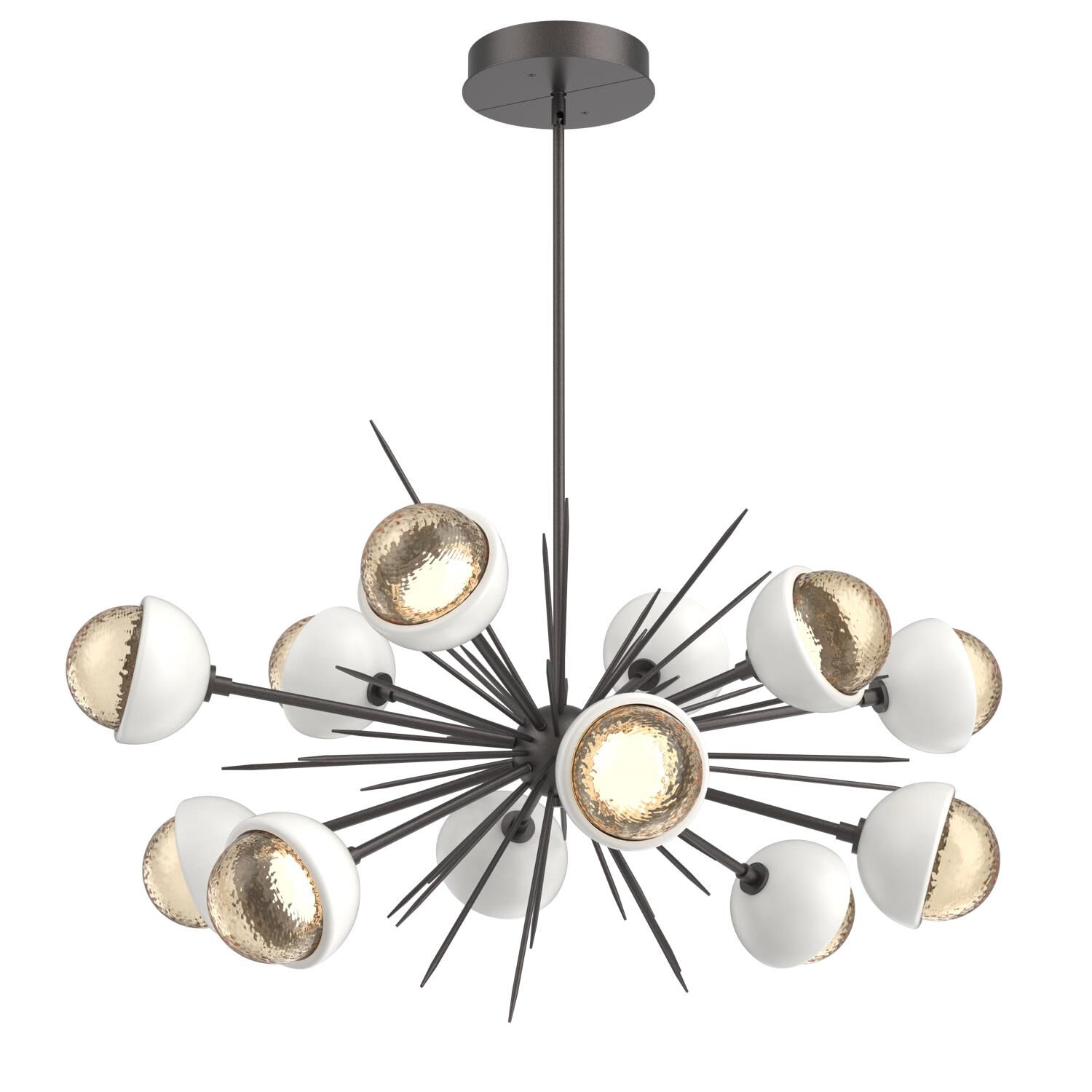 Shown in Graphite finish and Amber glass and Salt White accent