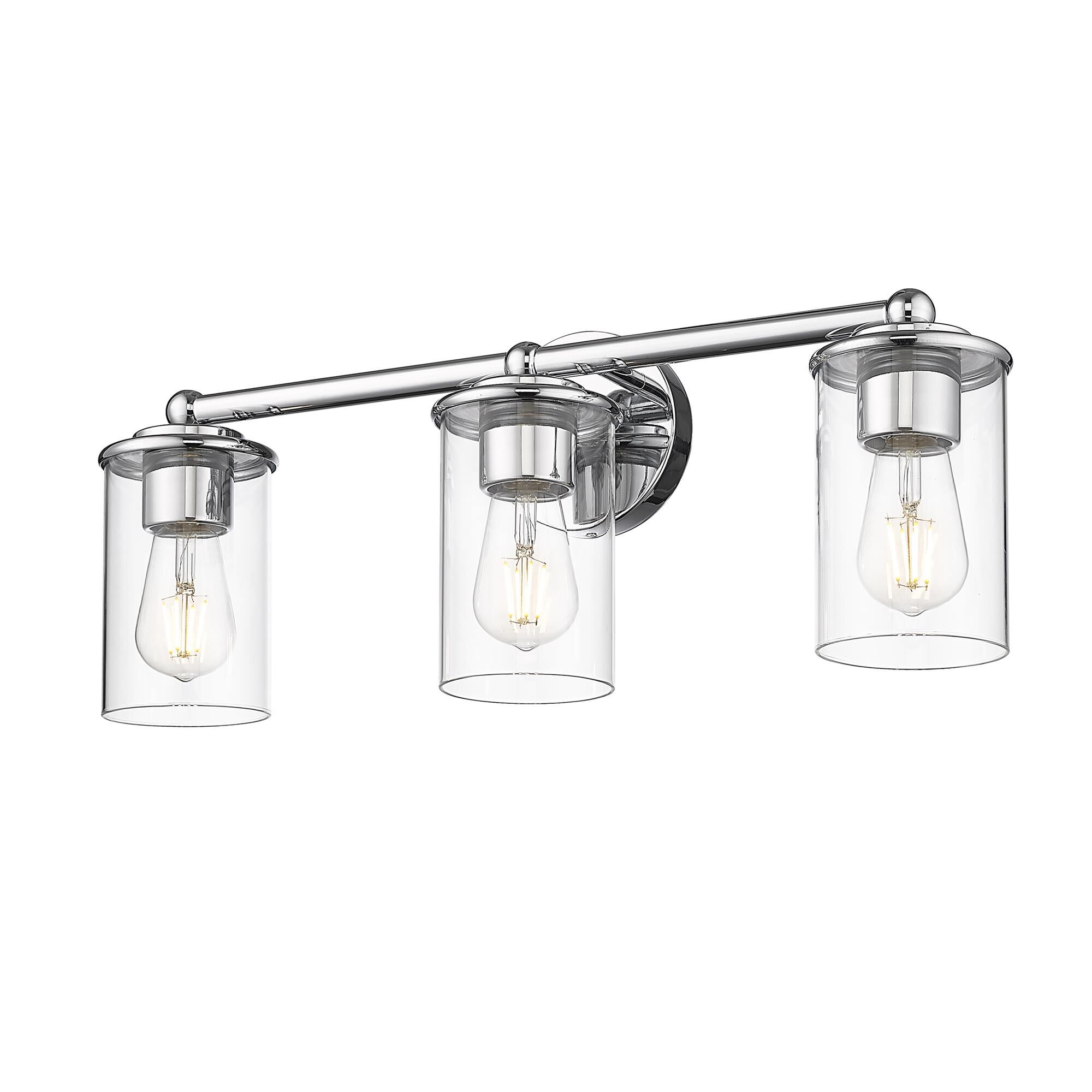 Shown in Chrome finish and Clear glass and Clear shade