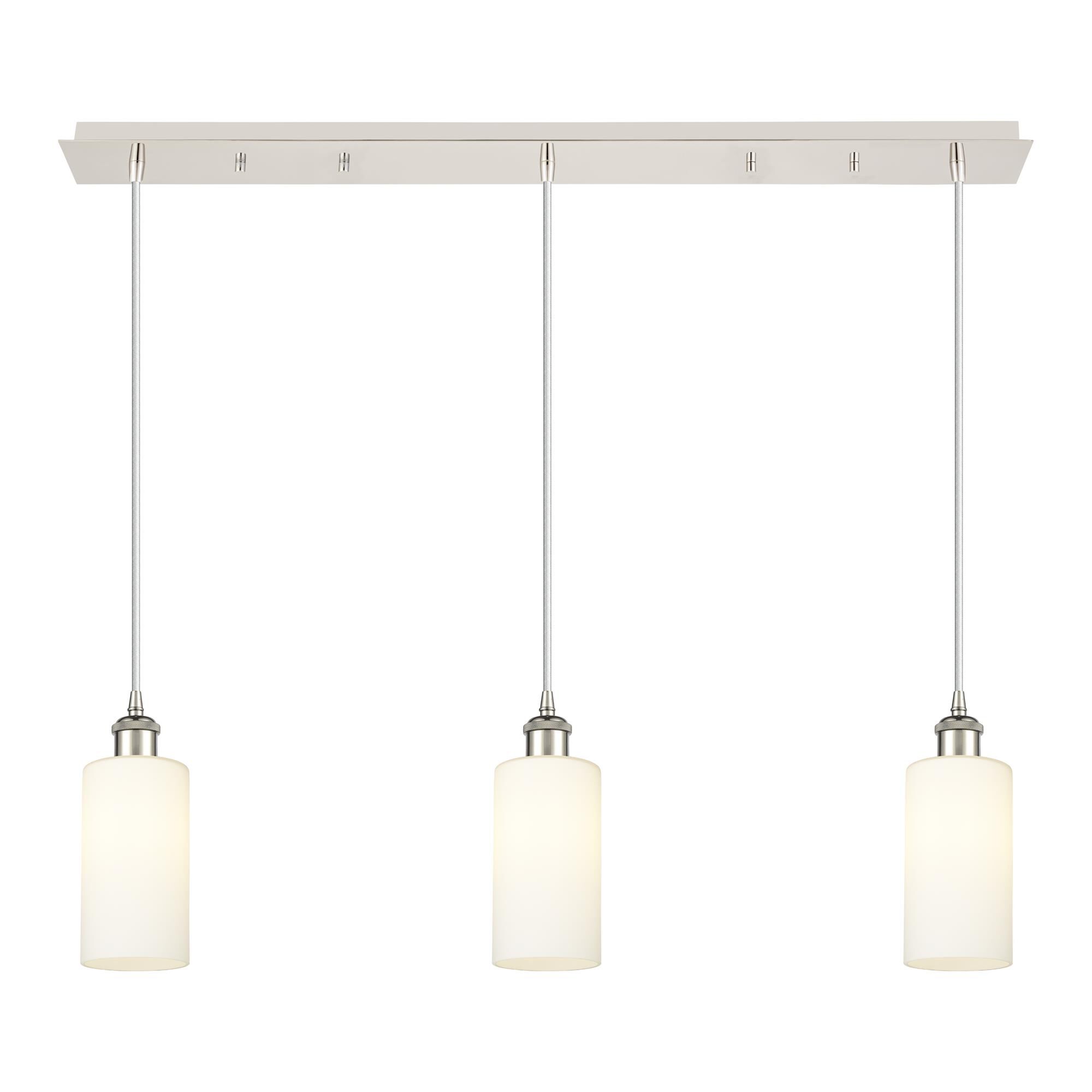 Shown in Polished Nickel finish and White shade