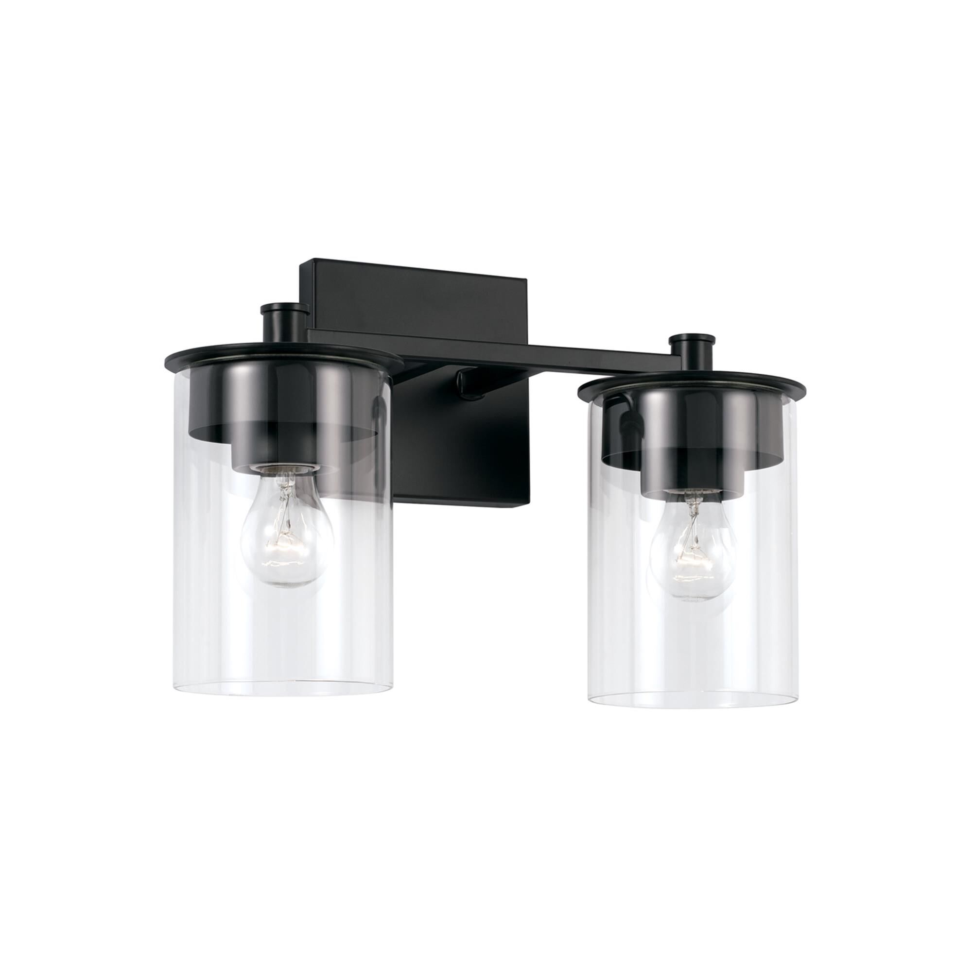 Shown in Matte Black finish and Clear glass